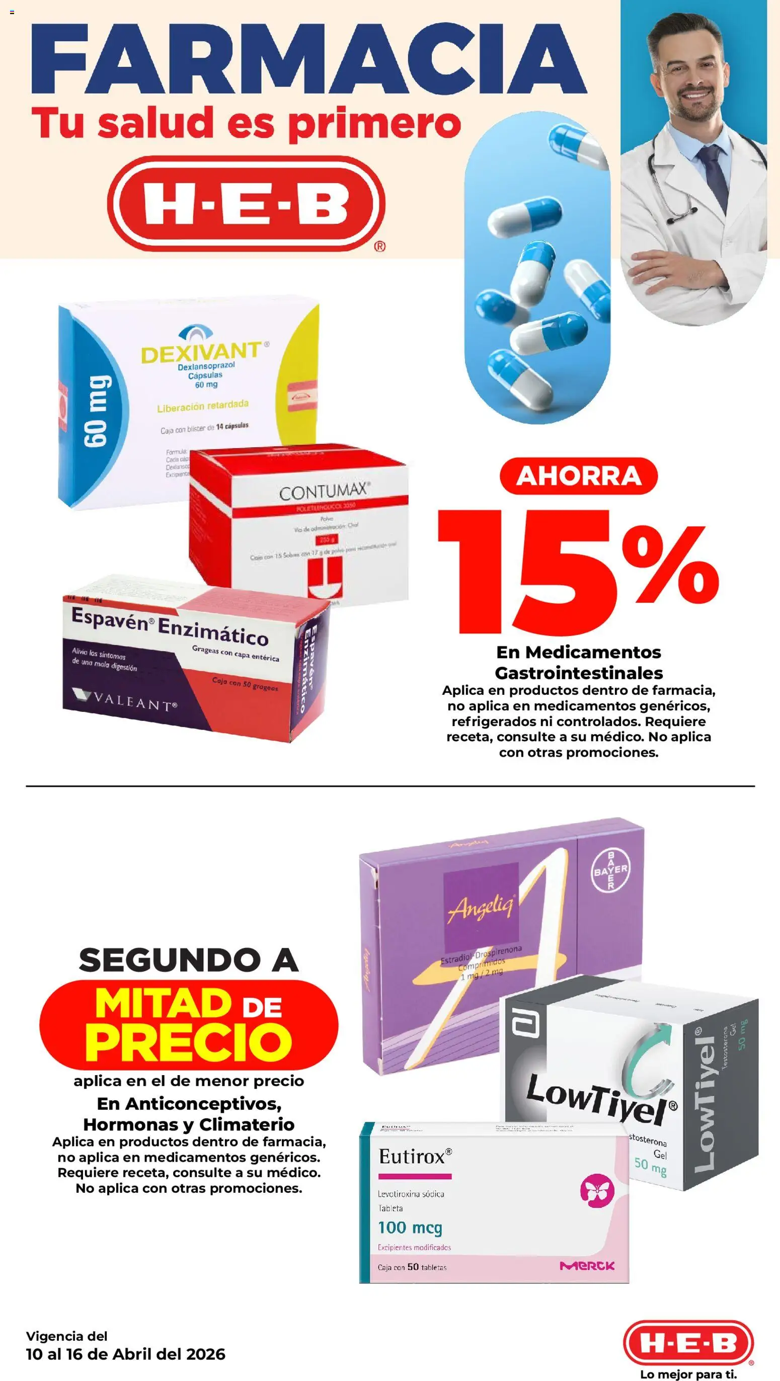 Nuevas ofertas de H-E-B válidas en toda la República Mexicana desde el 10.04.2026. ¡Encuentra las mejores ofertas en H-E-B folleto! | Página: 9 | Productos: Caja, Tableta