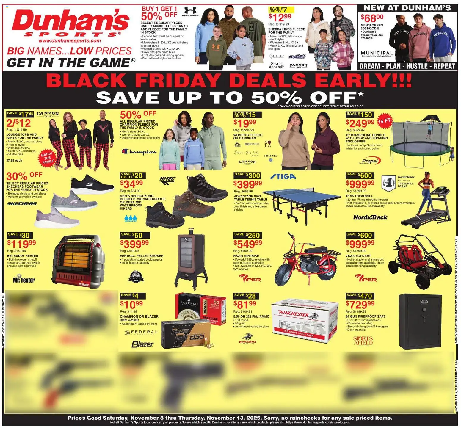 Dunham's Sports Black Friday - valid from 08.11.2025 | Page: 1 | Products: Safe, Table, Pants, Ammo