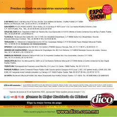 Nuevas ofertas de Muebles Dico válidas en toda la República Mexicana desde el 01.09.2025. ¡Encuentra las mejores ofertas en Muebles Dico - Catálogo Expo Show Puebla Septiembre! | Página: 58