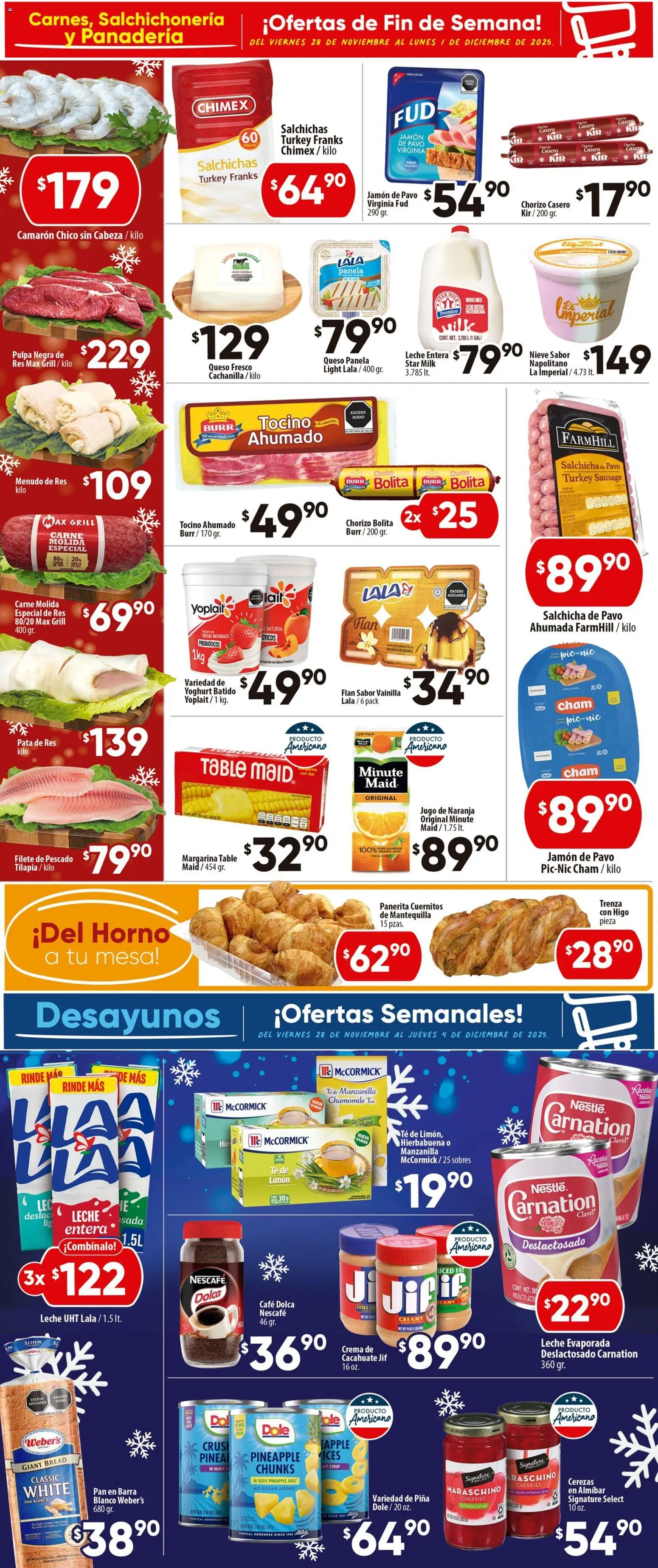 Nuevas ofertas de Calimax válidas en toda la República Mexicana desde el 28.11.2025. ¡Encuentra las mejores ofertas en Calimax folleto Mexicali y SLRC! | Página: 2 | Productos: Crema, Queso, Chorizo, Margarina