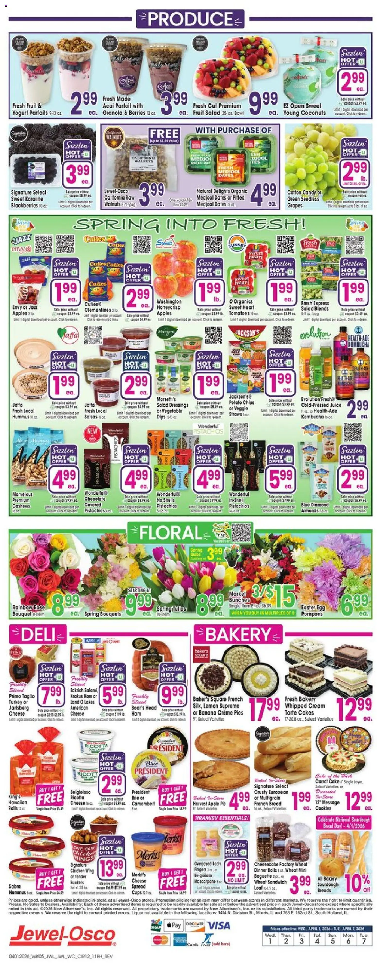 Jewel Osco Weekly Ad - valid from 01.04.2026 | Page: 12 | Products: Berries, Juice, Carrot, Cream