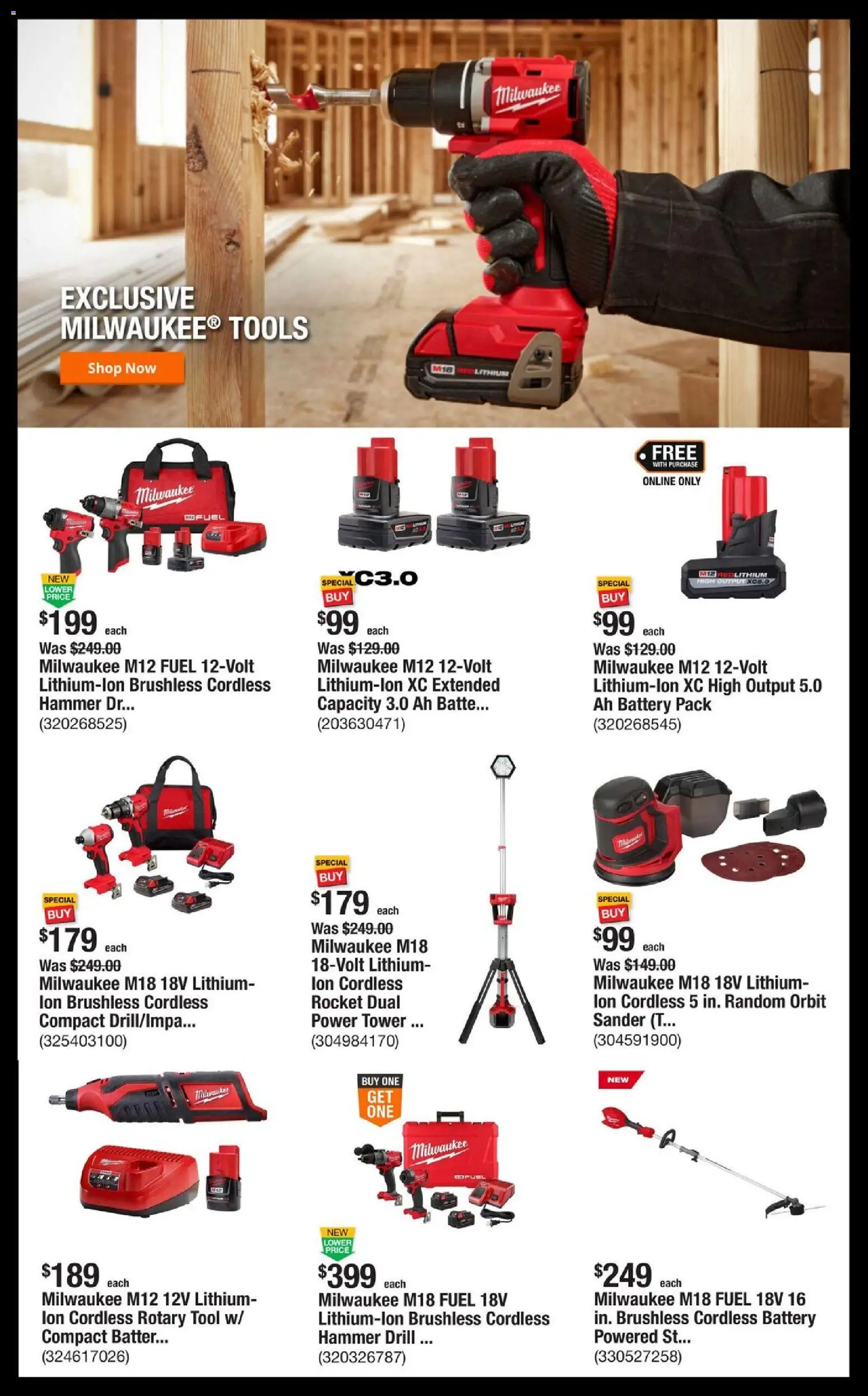Home Depot Shop Pro Ad - IL - valid from 03.11.2025 | Page: 2 | Products: Sander, Battery, Rotary Tool, Hammer