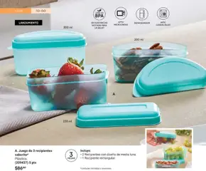 Vista previa de A. Juego de 3 recipientes saborito*, Plástico. Incluye: 2 Recipientes con diseño de media luna. 1 Recipiente rectangular., nuevo folleto de la tienda, válido en México a partir del 07.11.2025 | Página: 60