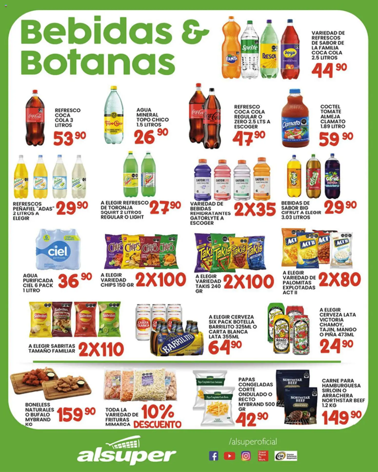Nuevas ofertas de Alsuper válidas en toda la República Mexicana desde el 23.01.2026. ¡Encuentra las mejores ofertas en Alsuper folleto Zacatecas! | Página: 3 | Productos: Refresco, Tomate, Cerveza, Piña
