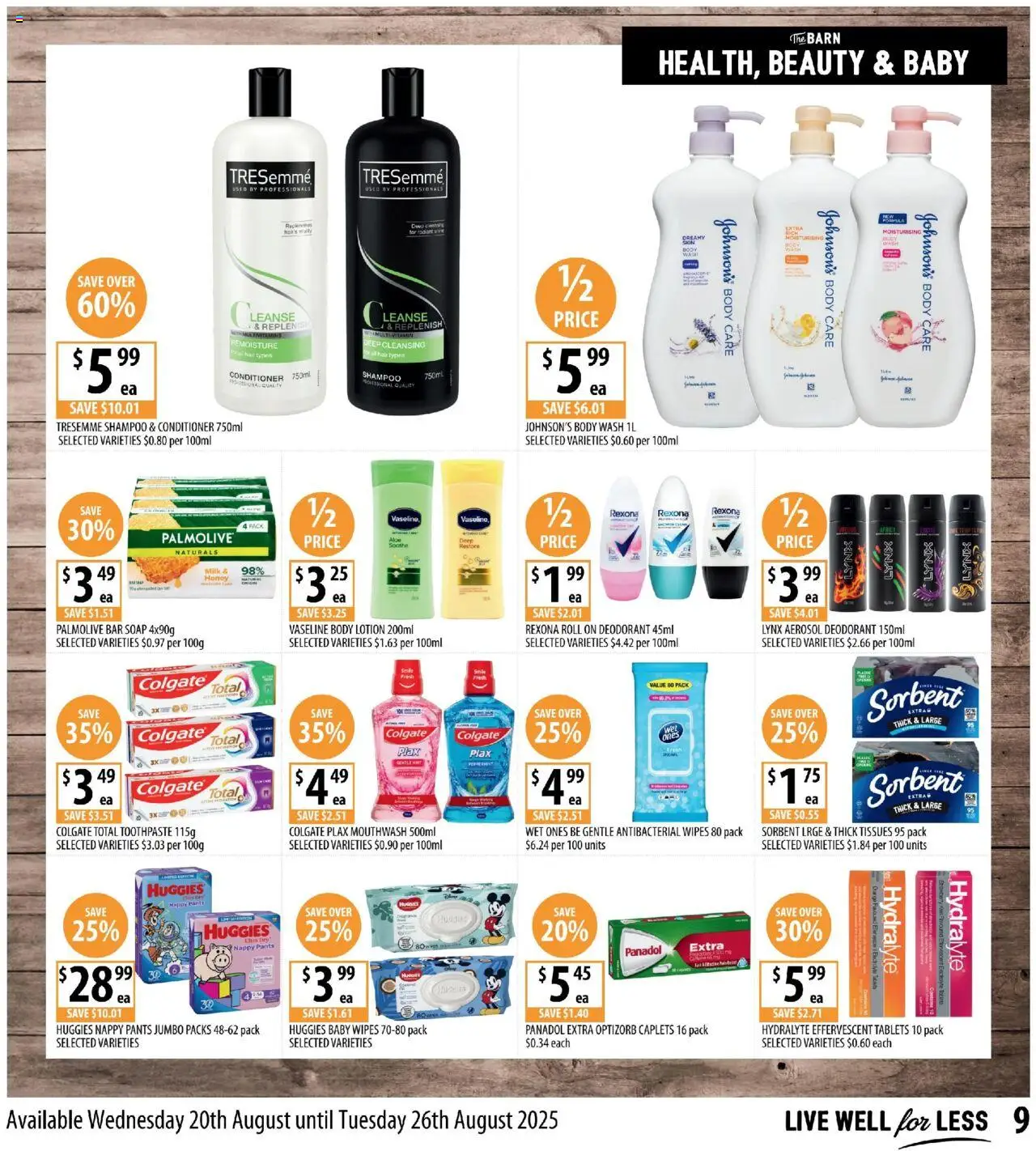 Supabarn catalogue - valid from 20.08.2025 | Page: 9 | Products: Conditioner, Deodorant, Toothpaste, Pants