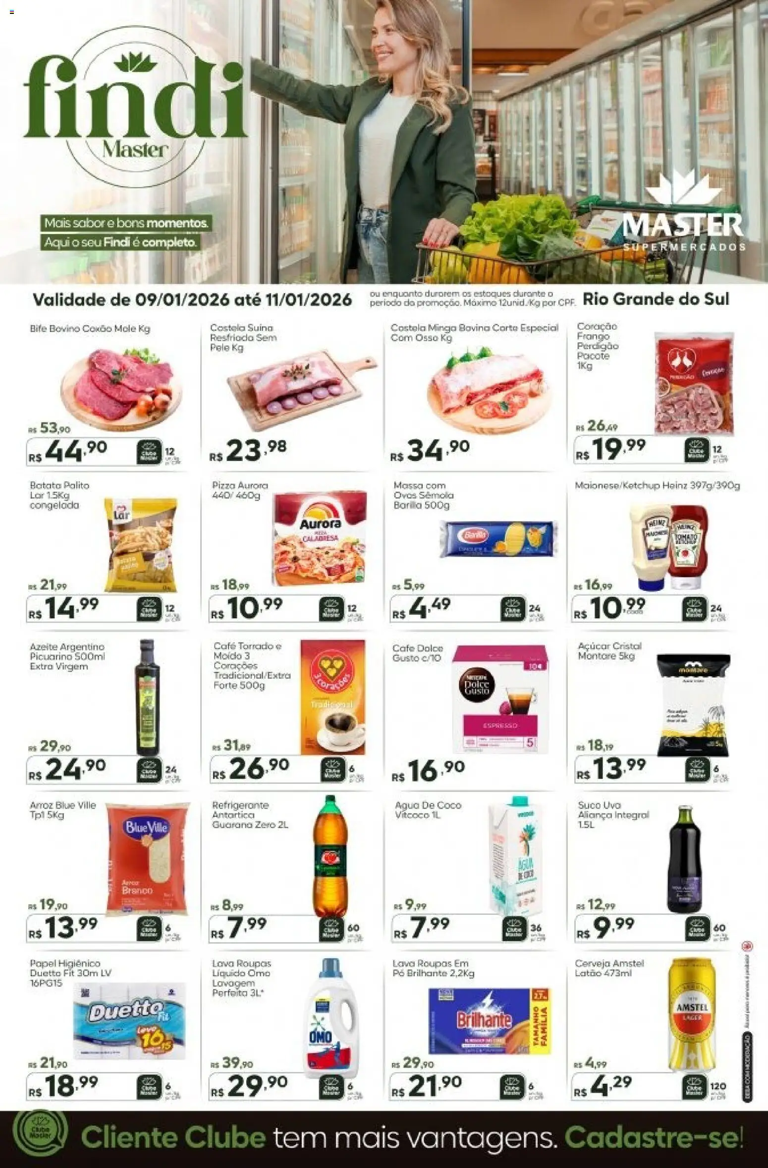 Master Folheto - válido de 09.01.2026 | Página: 1 | Produtos: Pizza, Roupas, Refrigerante, Batata