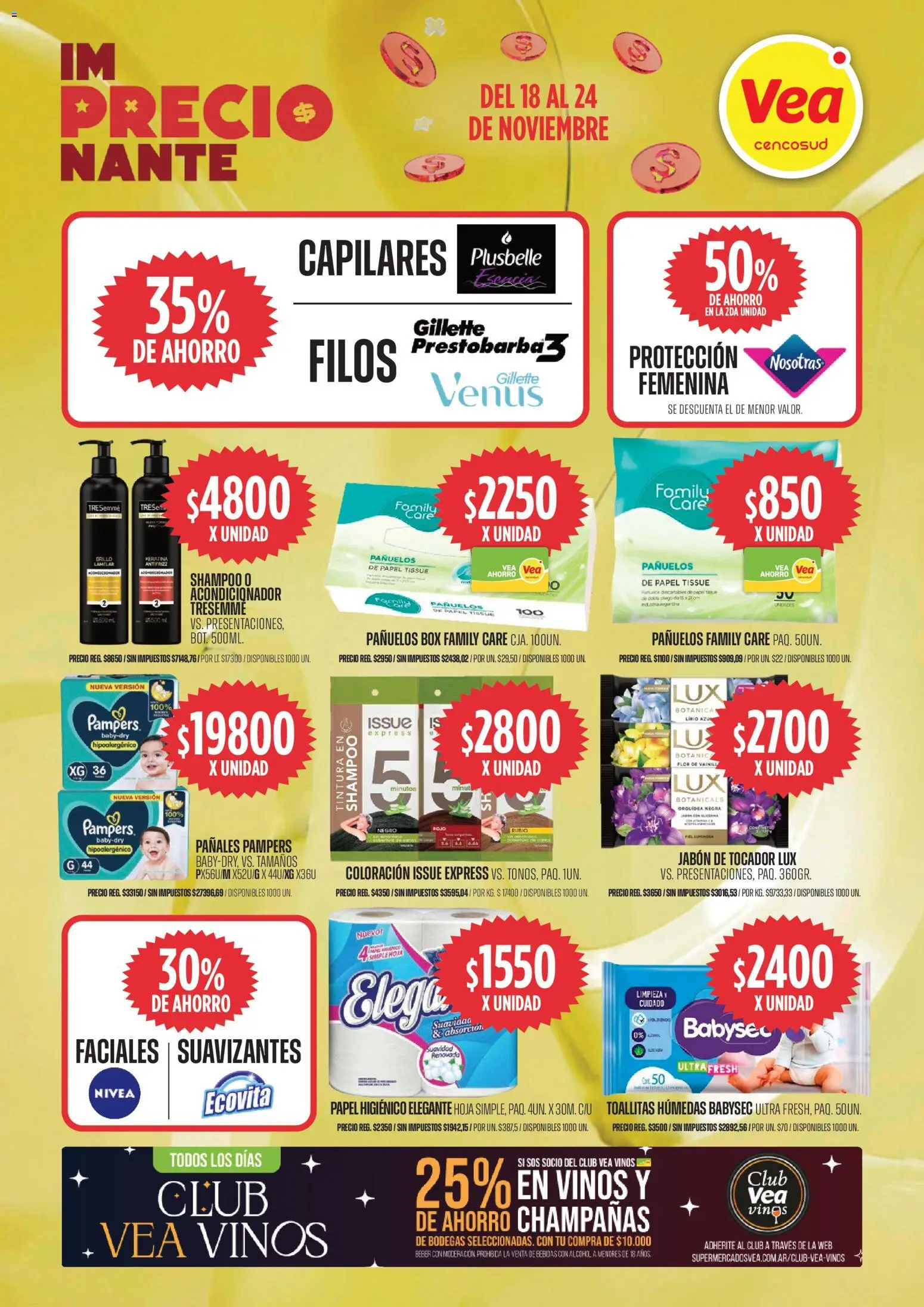Vea ofertas │ válido desde el 18.11.2025 | Página: 7 | Productos: Papel higiénico, Shampoo, Tintura, Pañales