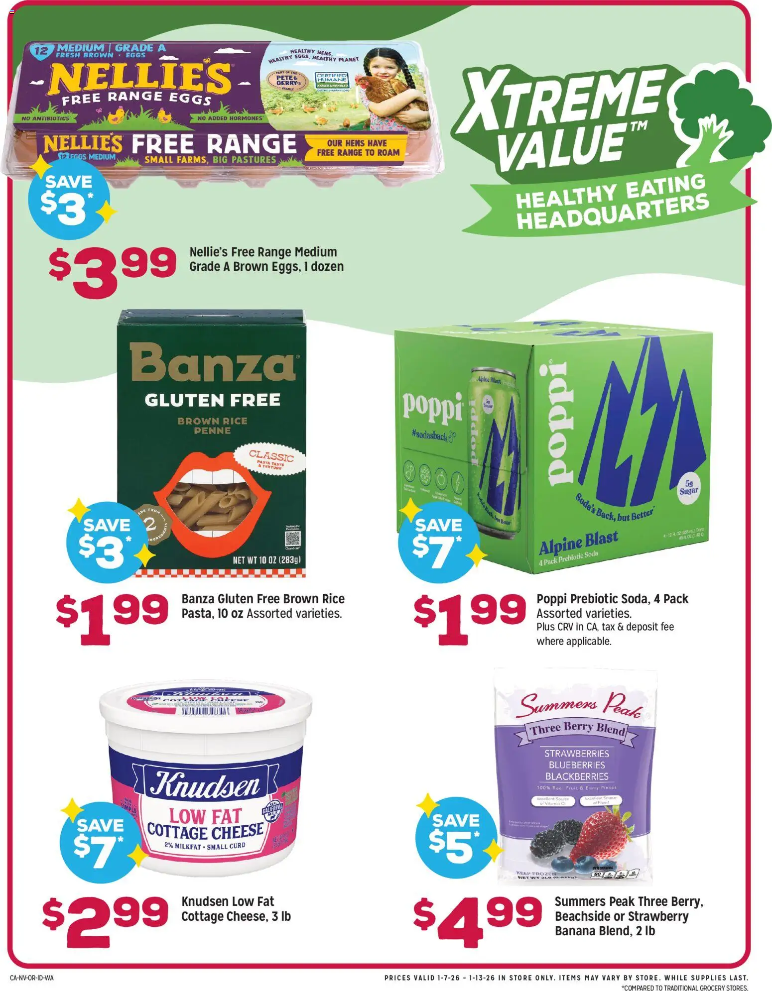 Grocery Outlet Weekly Ad - CA - valid from 07.01.2026 | Page: 3 | Products: Vitamin, Cheese, Rice, Sugar