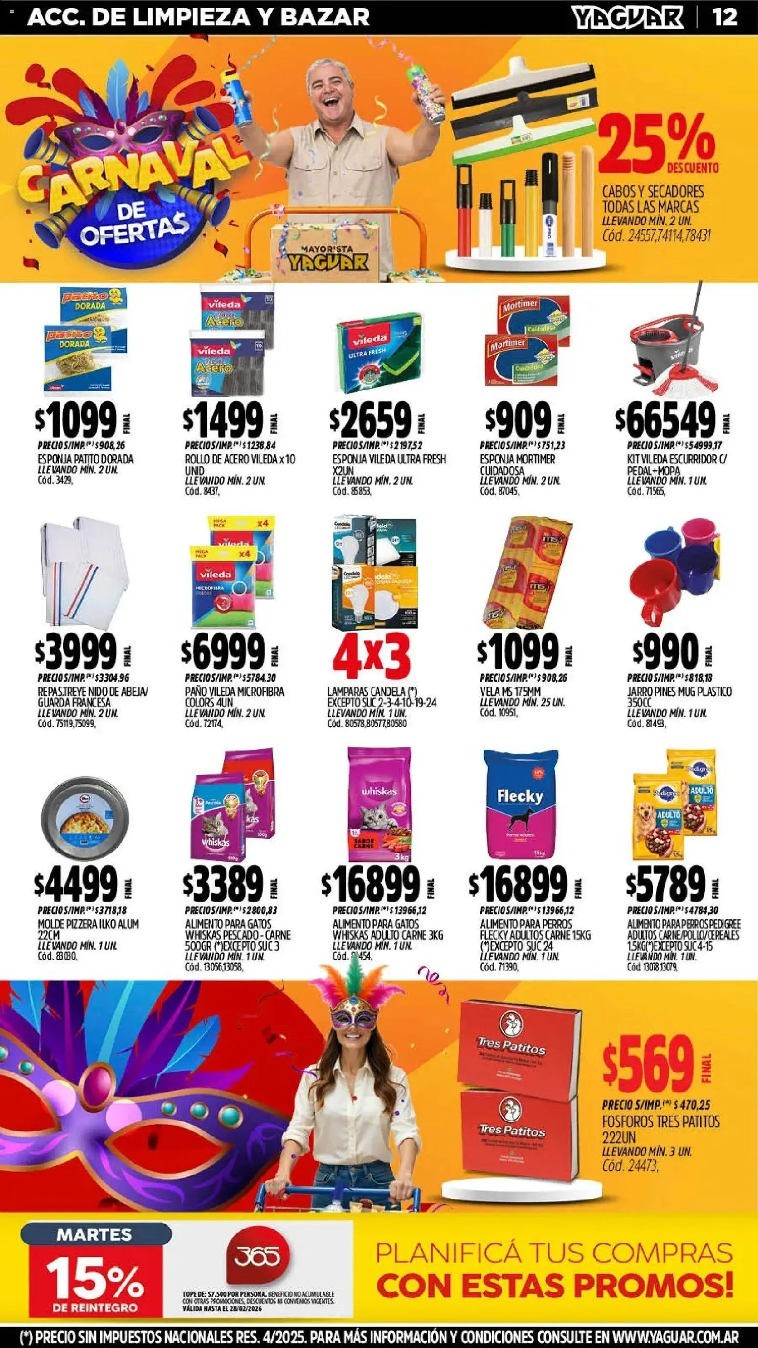 Yaguar - Oferta Semanal Córdoba │ válido desde el 09.02.2026 | Página: 12 | Productos: Fósforos, Vela, Pizzera, Escurridor