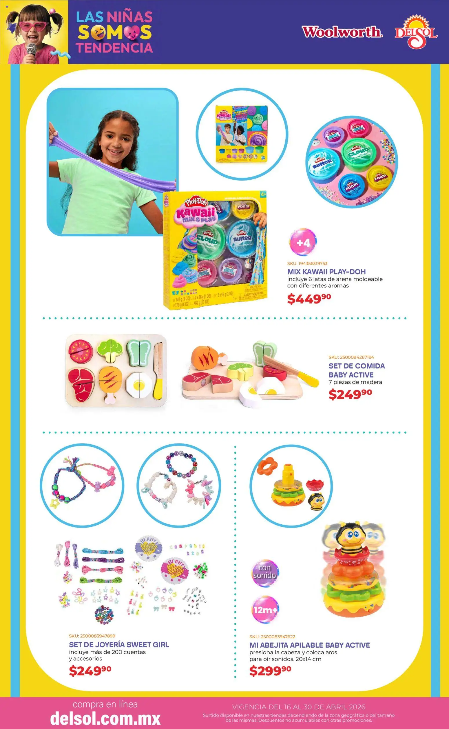 Nuevas ofertas de Del Sol y Woolworth válidas en toda la República Mexicana desde el 16.04.2026. ¡Encuentra las mejores ofertas en Del Sol y Woolworth katalog Día del Niño 2026! | Página: 2