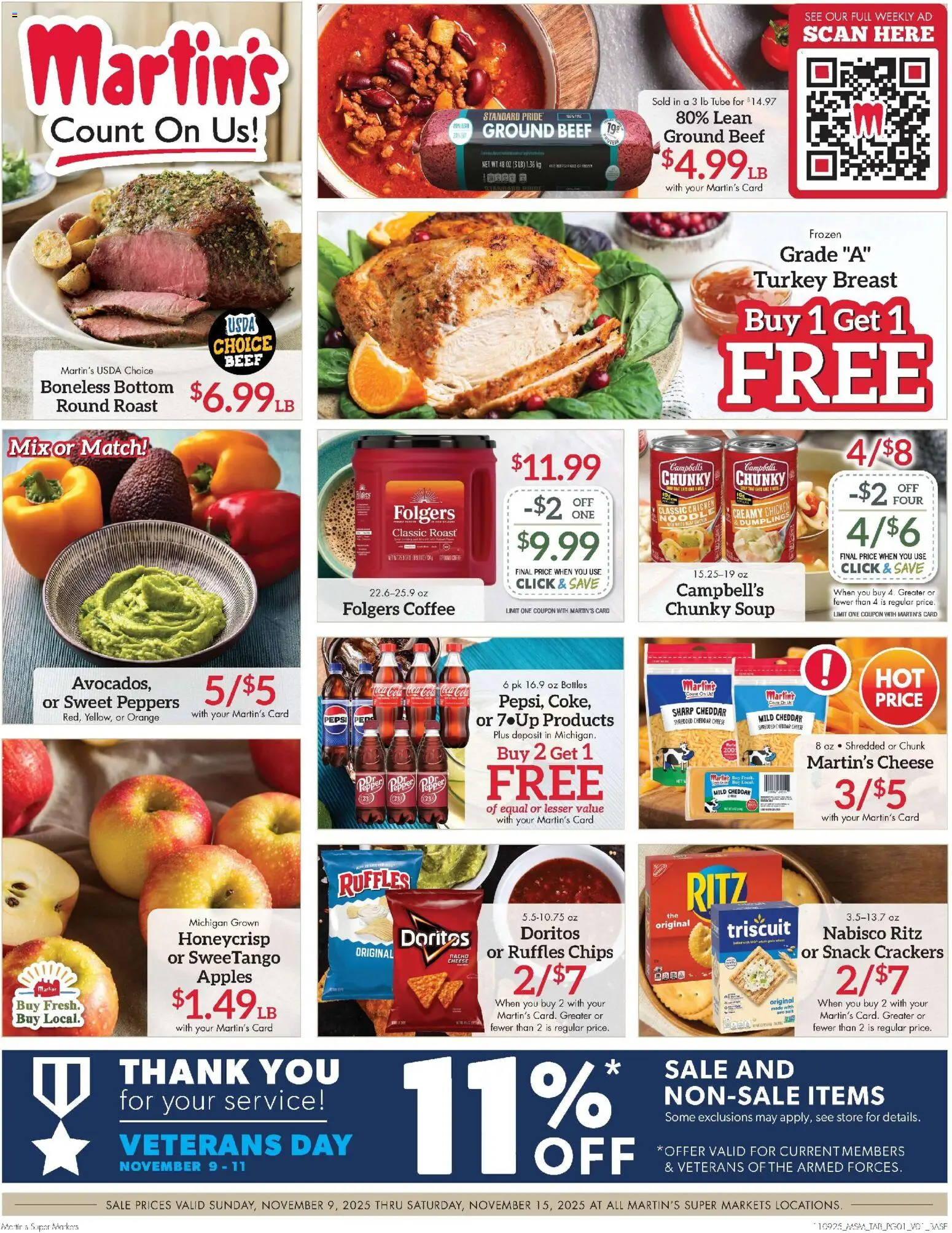 Martin’s Weekly Ad - valid from 09.11.2025 | Page: 1 | Products: Peppers, Beef, Salt, Pepper