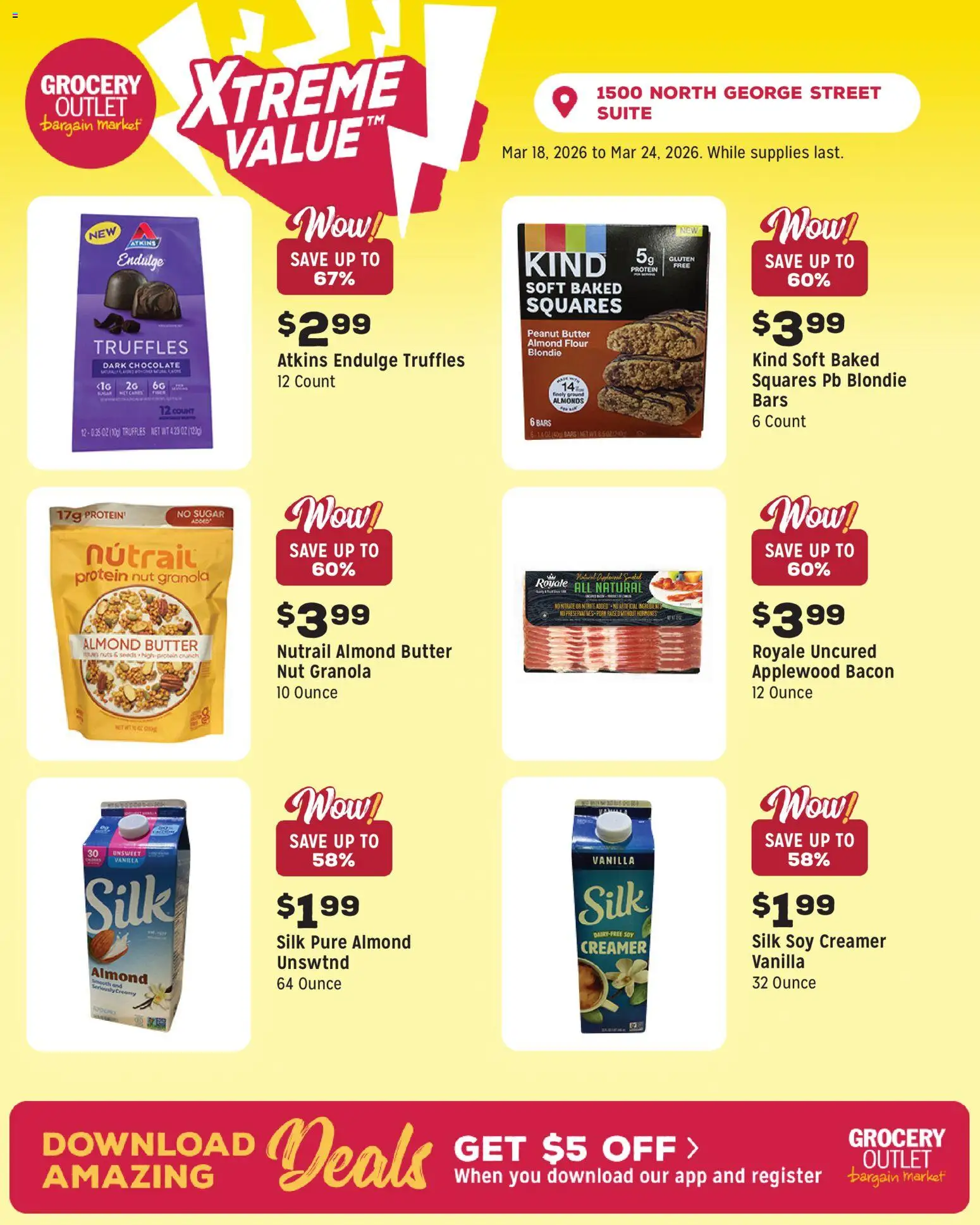 Grocery Outlet Weekly Ad - PA - valid from 18.03.2026 | Page: 6 | Products: Butter, Chocolate, Pork, Sugar