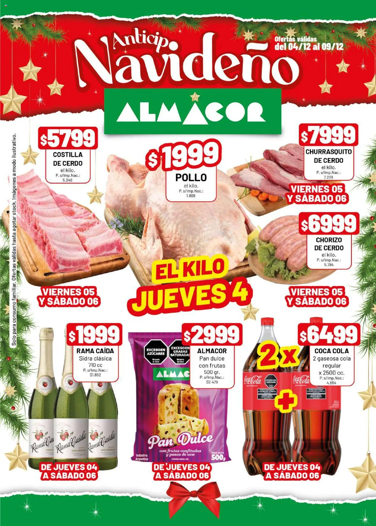 Almacor catálogo │ válido desde el 04.12.2025 | Página: 1 | Productos: Peso, Pasas de uva, Pan, Cerdo