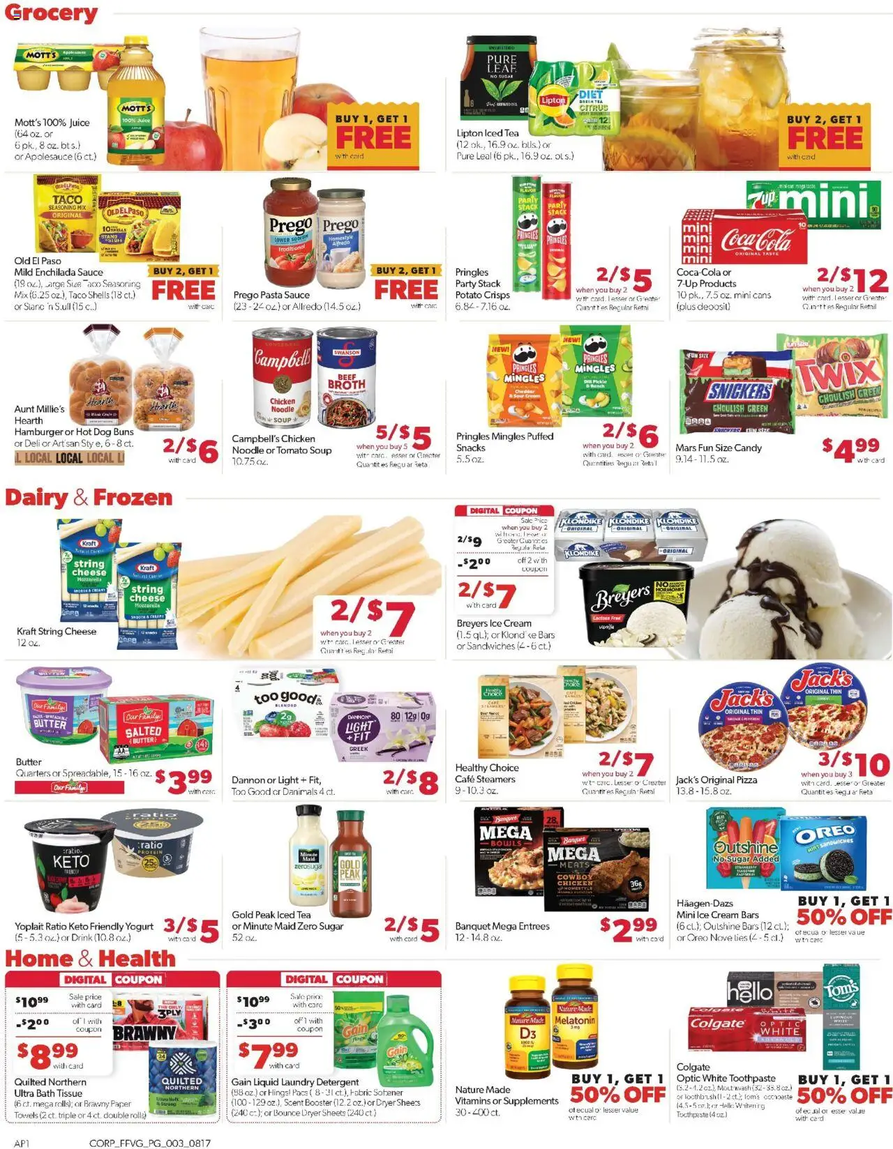 Family Fare Weekly Ad - MI - valid from 17.08.2025 | Page: 4 | Products: Butter, Pasta, Cream, Ice cream