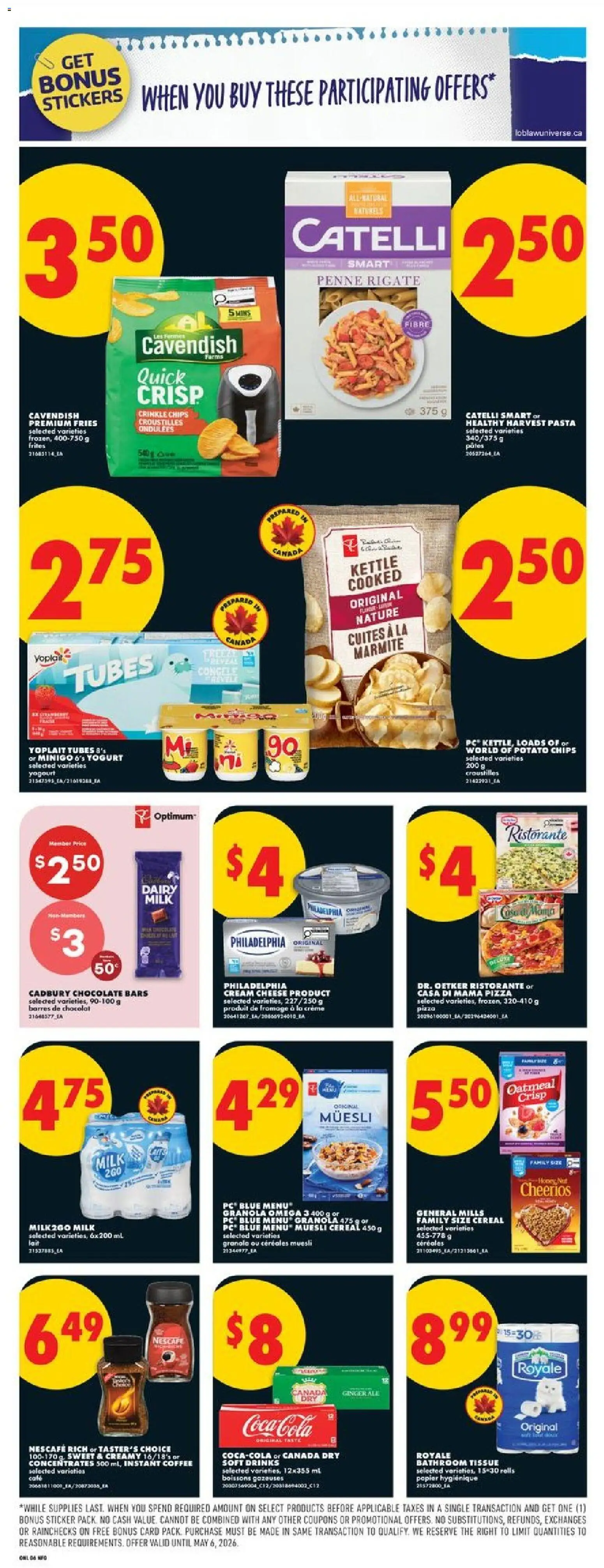 No Frills flyer valid from 09.04.2026 | Page: 12 | Products: Chips, Milk, Yogurt, Chocolate
