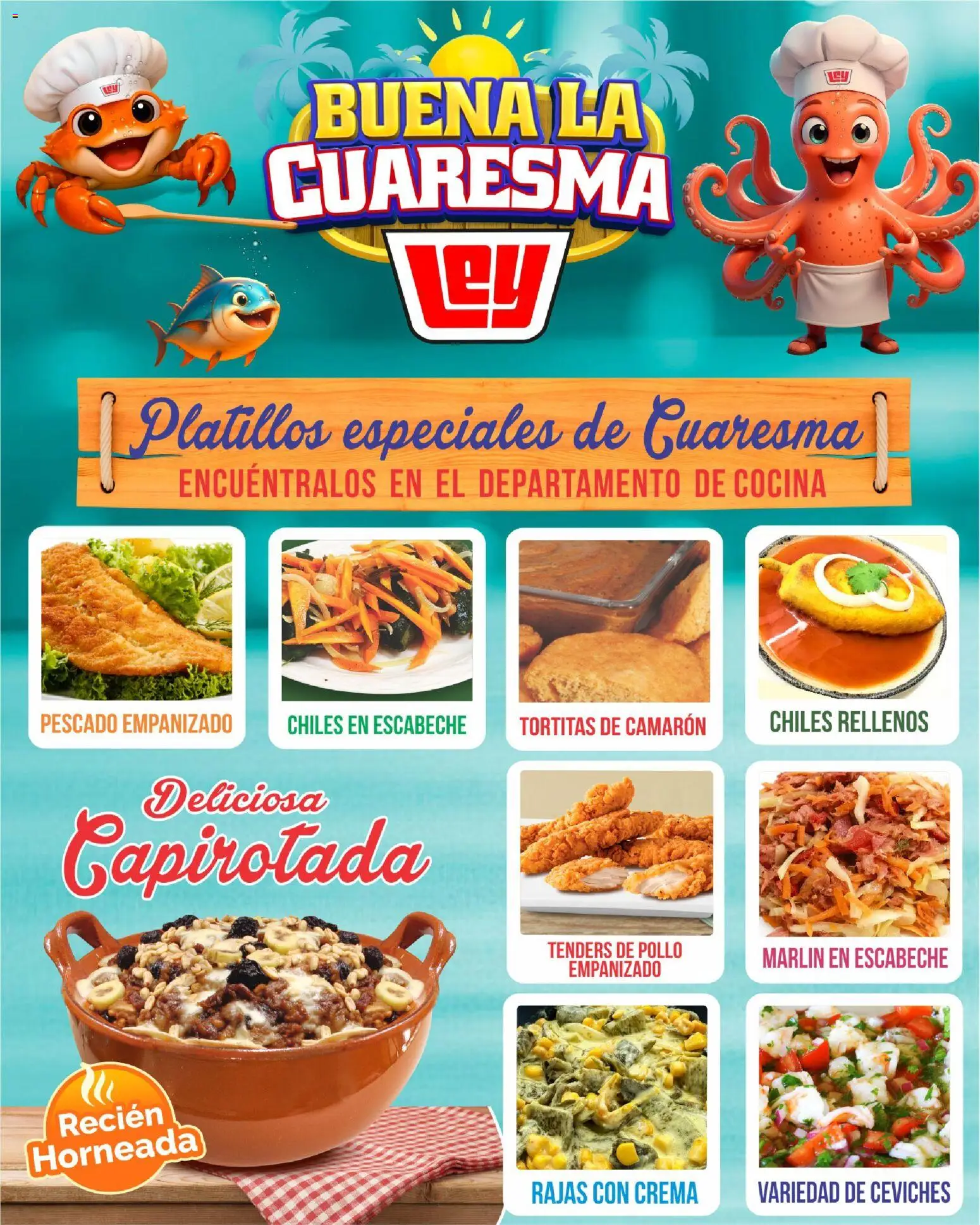 Nuevas ofertas de Casa Ley válidas en toda la República Mexicana desde el 17.02.2026. ¡Encuentra las mejores ofertas en Casa Ley folleto Buena la Cuaresma Interior! | Página: 8 | Productos: Pollo, Crema, Cocina