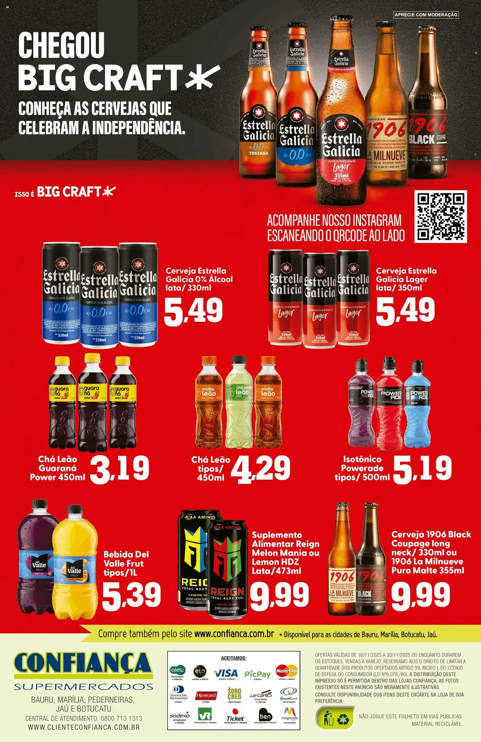 Confiança Folheto - válido de 16.11.2025 | Página: 2 | Produtos: Guaraná, Chá, Bebida, Isotônico