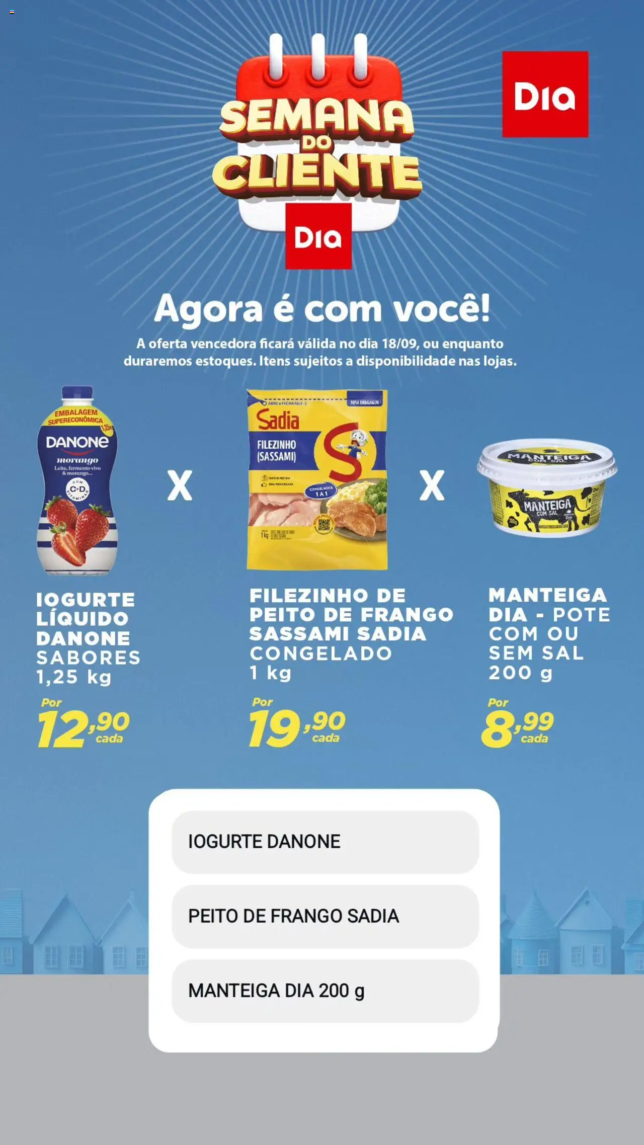Dia Folheto - válido de 18.09.2025 | Página: 2 | Produtos: Manteiga, Iogurte, Sal, Peito de frango