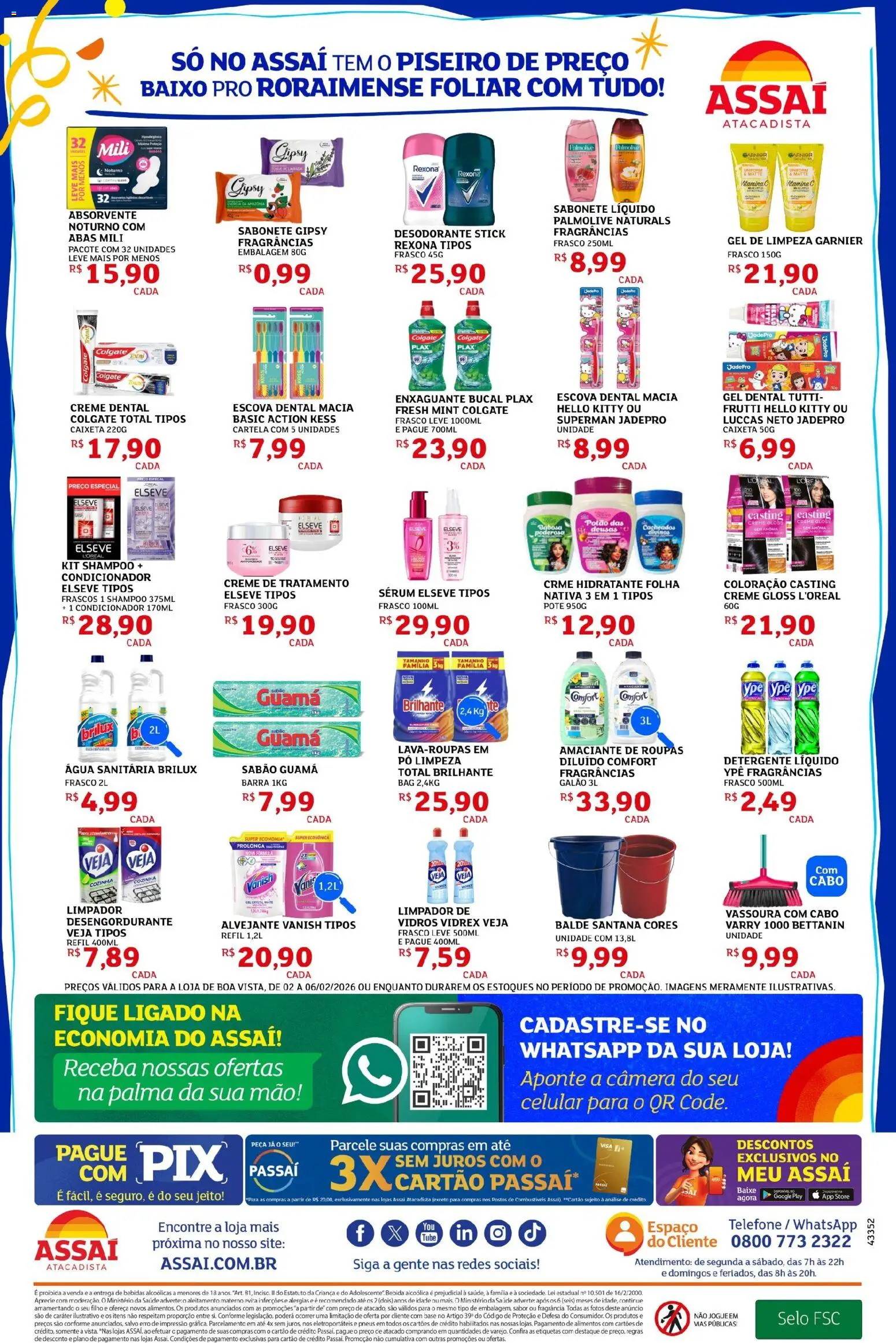 Assaí Atacadista Folheto - válido de 02.06.2026 | Página: 4 | Produtos: Condicionador, Gel de limpeza, Vitamina c, Água sanitária