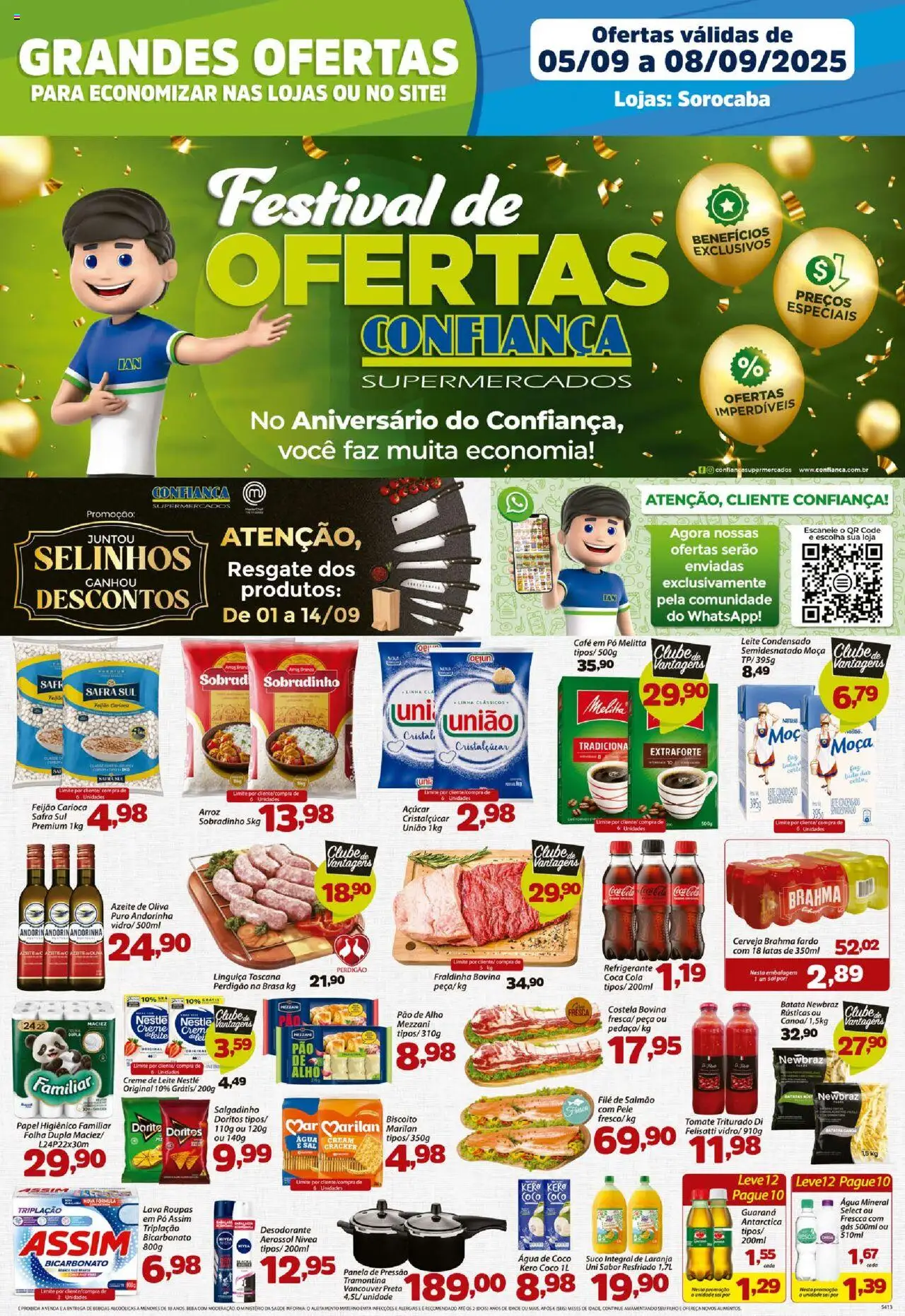 Confiança Folheto - válido de 05.09.2025 | Página: 1 | Produtos: Água de coco, Panela, Panela de pressão, Refrigerante