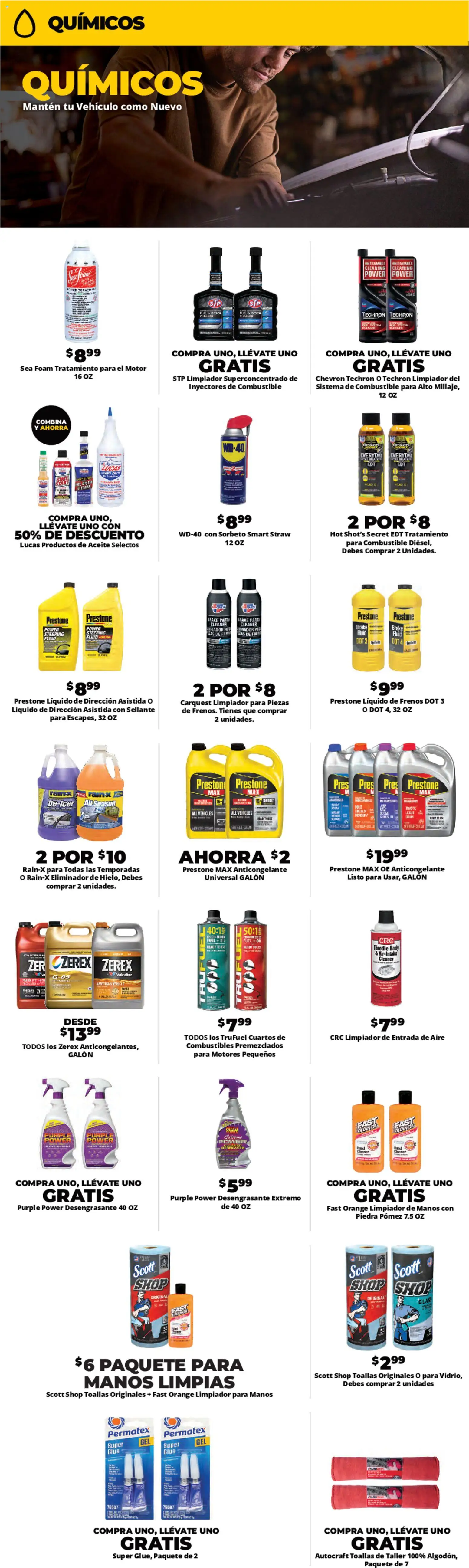 Advance Auto Parts Weekly Ad - Spanish - valid from 01.02.2026 | Page: 3 | Products: Rake, Oil, Steering, Throttle