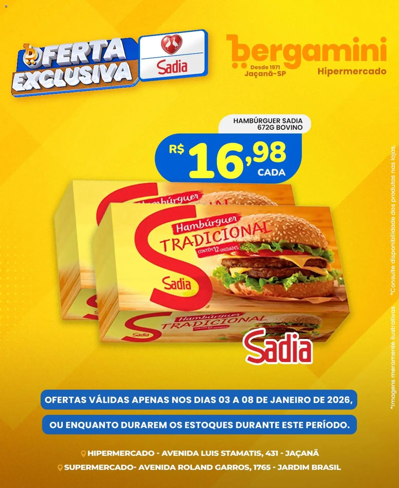 Supermercado Bergamini Folheto - válido de 03.01.2026 | Página: 2 | Produtos: Hambúrguer