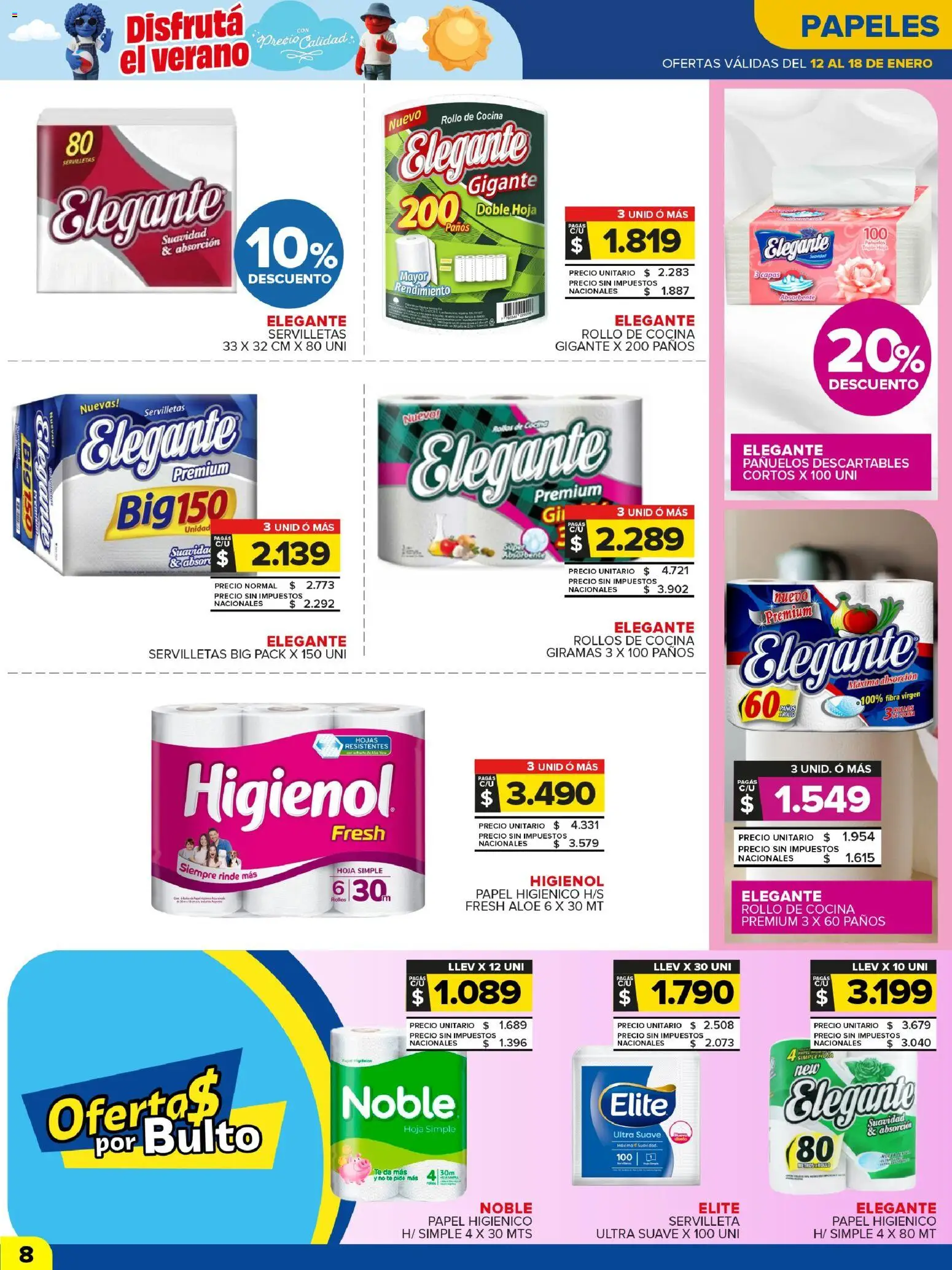 Carrefour Maxi catálogo │ válido desde el 12.01.2026 | Página: 8 | Productos: Papel higiénico, Cocina, Servilletas, Té