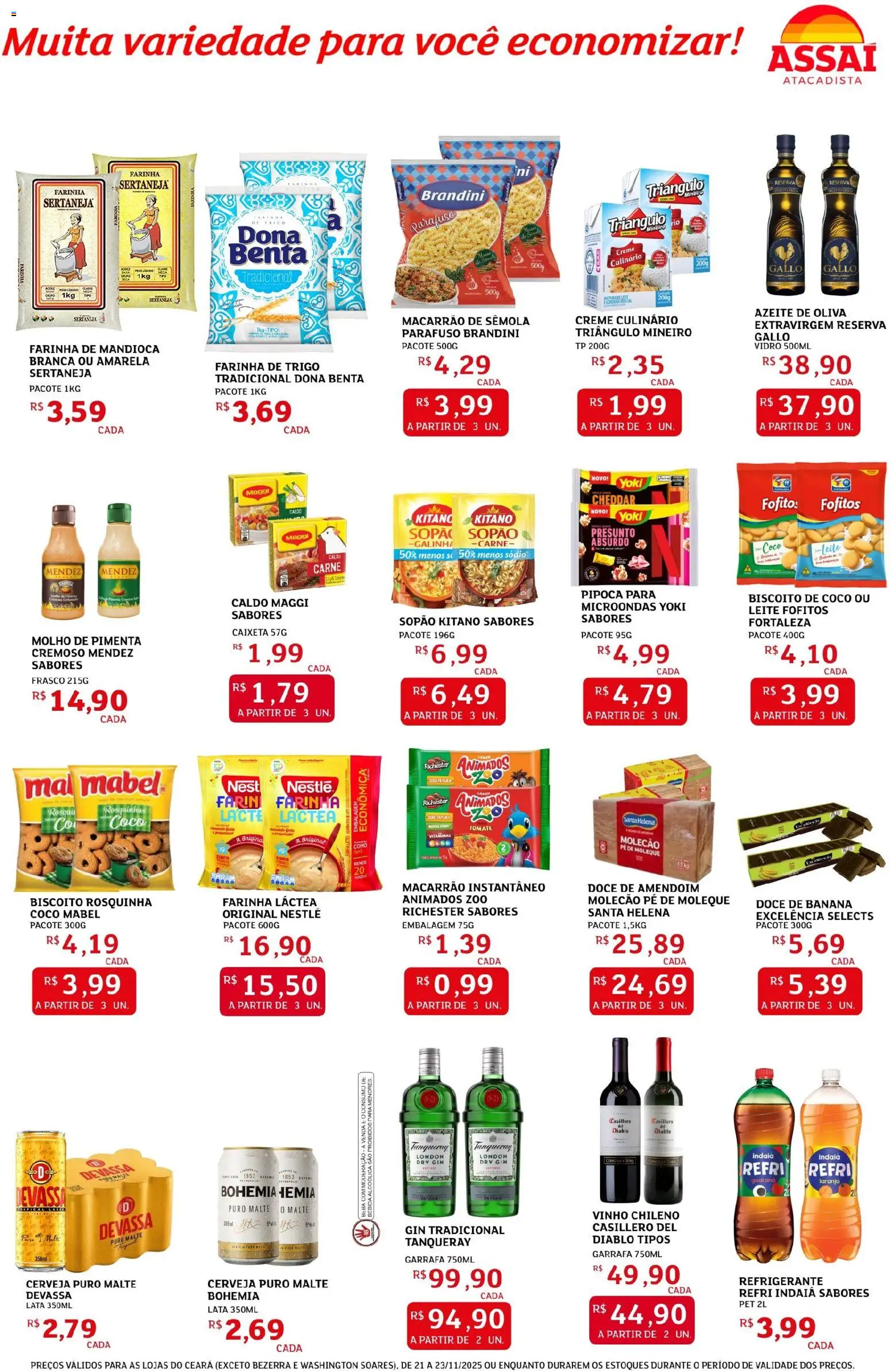 Assaí Atacadista Folheto - válido de 21.11.2025 | Página: 2 | Produtos: Farinha láctea, Creme, Bebida, Refrigerante