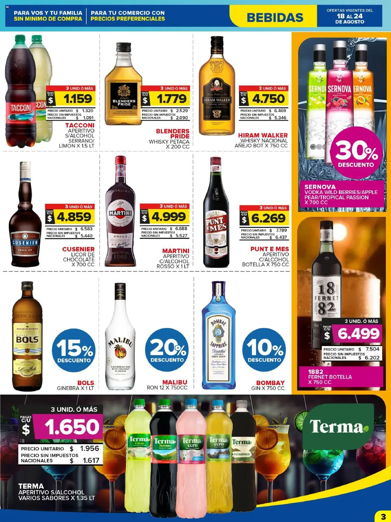Carrefour Maxi catálogo - CABA │ válido desde el 18.08.2025 | Página: 3 | Productos: Botella, Gin, Fernet, Chocolate