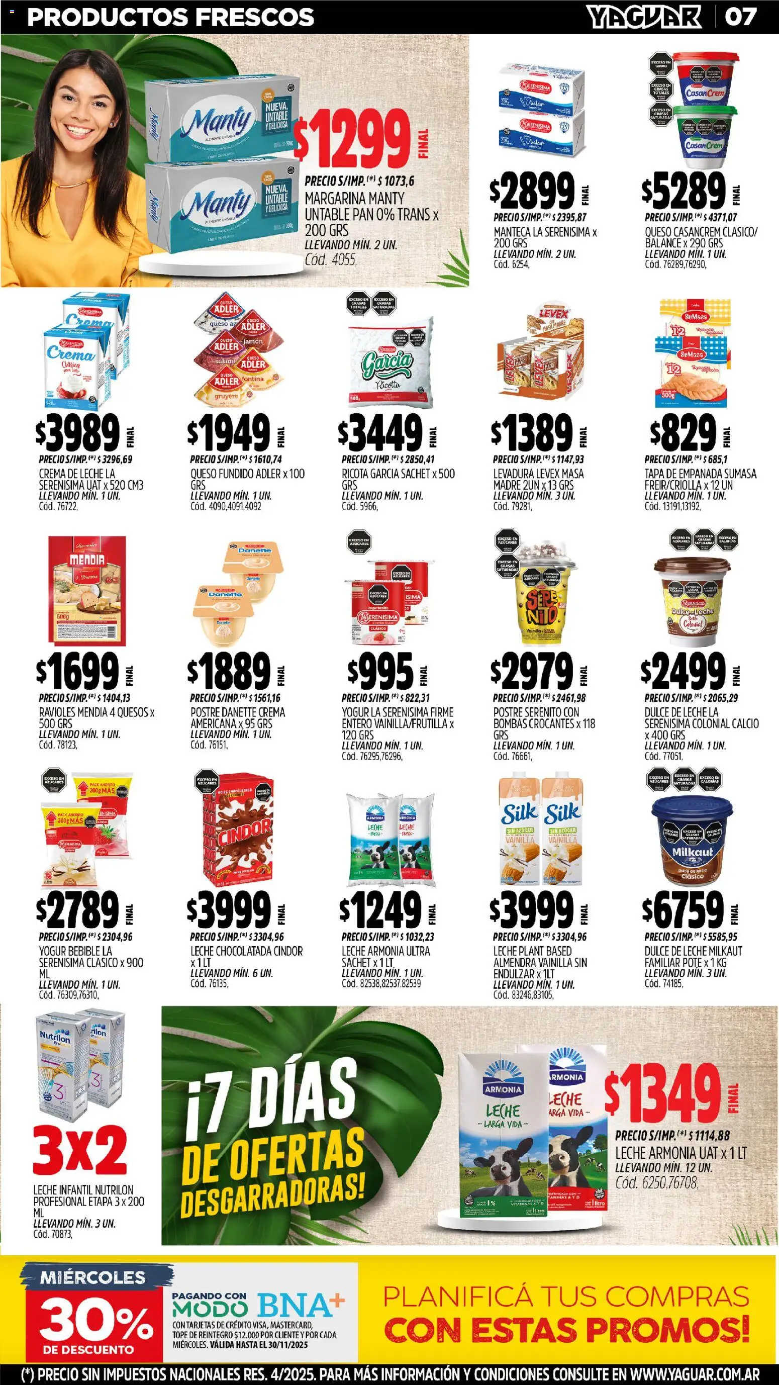 Yaguar - Tigre │ válido desde el 03.11.2025 | Página: 7 | Productos: Azucar, Queso, Yogur, Pan