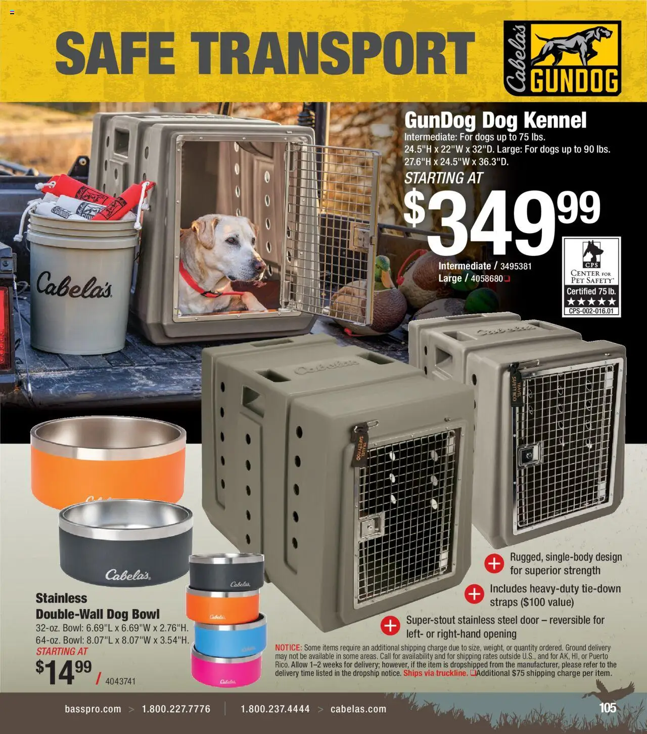 Cabela's Waterfowl 25 - valid from 01.10.2025 | Page: 105 | Products: Safe, Dog Bowl, Rod