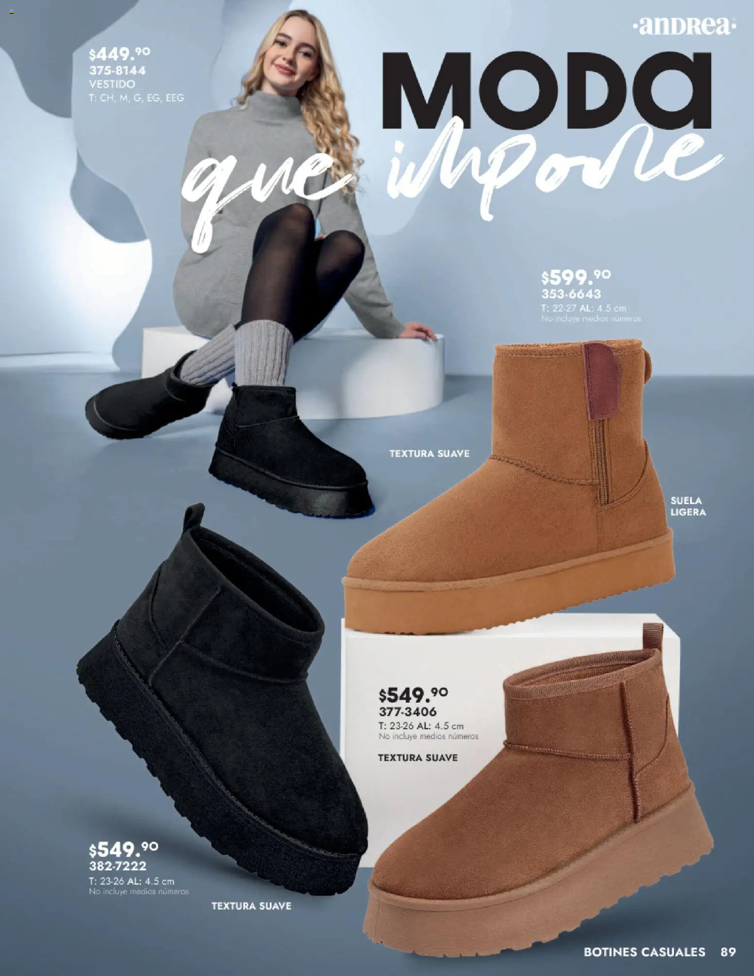 Nuevas ofertas de Andrea válidas en toda la República Mexicana desde el 24.08.2025. ¡Encuentra las mejores ofertas en Andrea - Catálogo Calzado Dama! | Página: 89 | Productos: Vestido, Botines