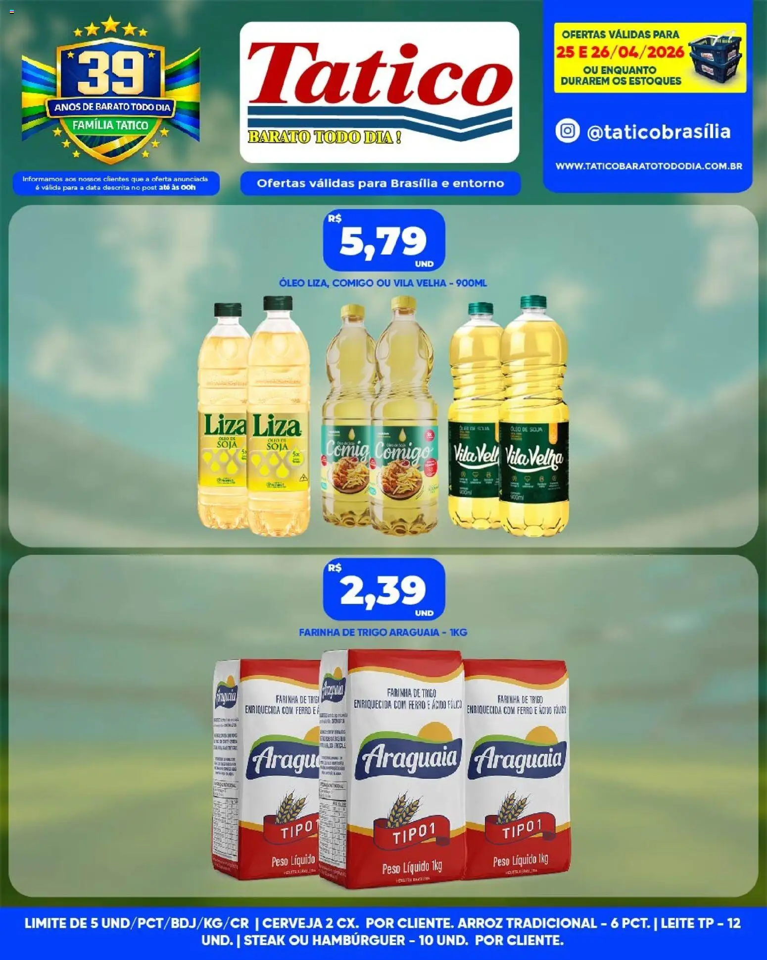Tatico Folheto - válido de 25.04.2026 | Página: 4 | Produtos: Óleo, Arroz, Hambúrguer, Soja