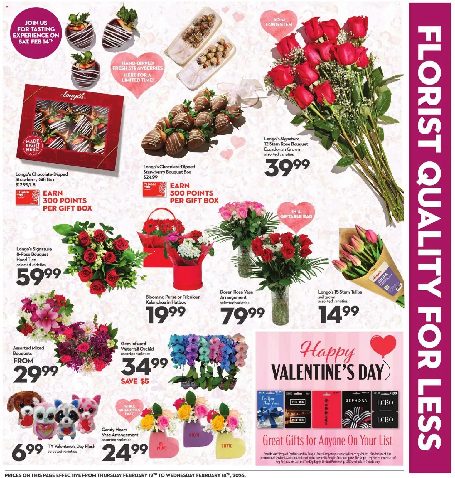 Longo's flyer valid from 12.02.2026 | Page: 4 | Products: Strawberries, Purse, Bag, Box