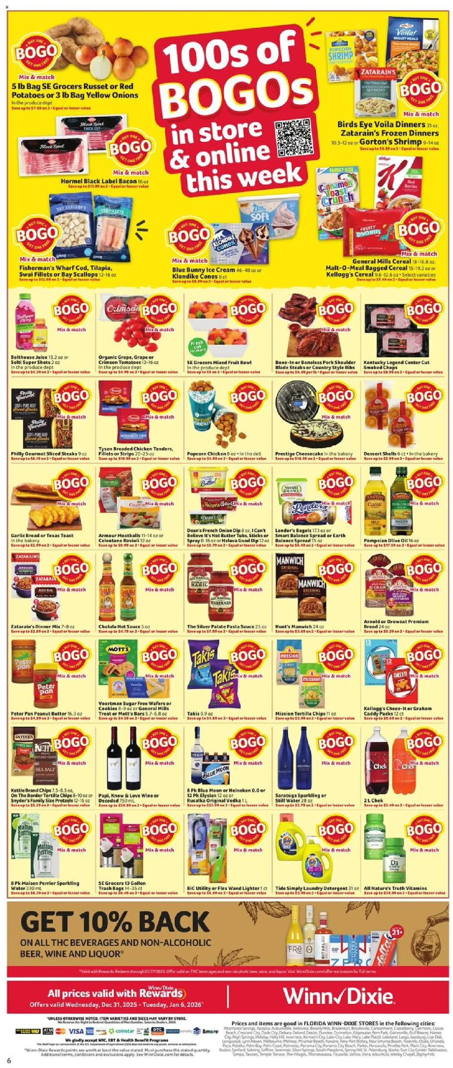 Winn Dixie Weekly Circular - FL - valid from 31.12.2025 | Page: 6 | Products: Pin, Oil, Detergent, Sauce