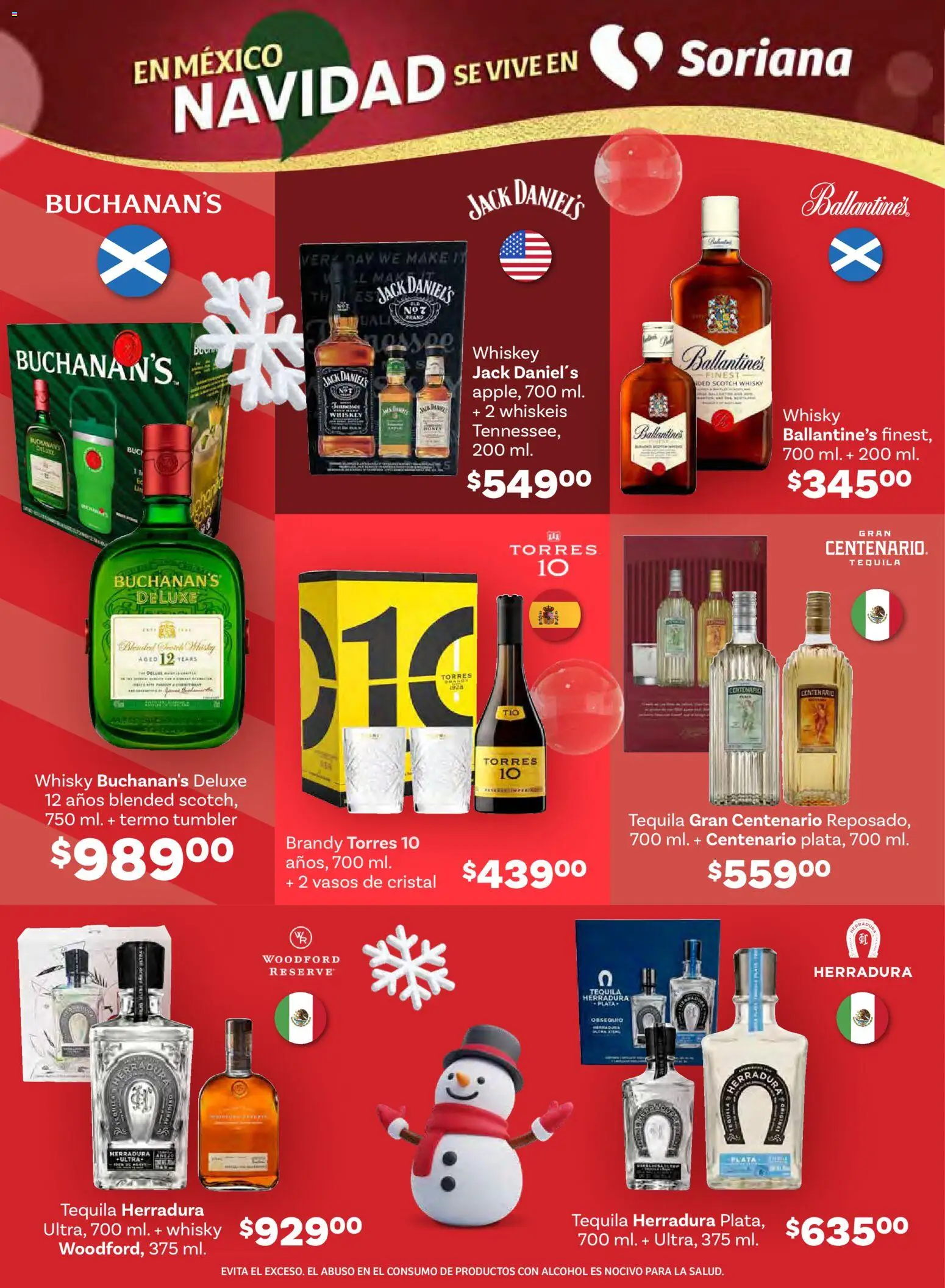 Nuevas ofertas de Soriana válidas en toda la República Mexicana desde el 11.12.2025. ¡Encuentra las mejores ofertas en Soriana - Preciazazaso Súper: Edo Mex, Gro, Hgo, Mor, Pue, Qto, Tlax, Ver! | Página: 51 | Productos: Whiskey, Tequila, Vasos, Whisky