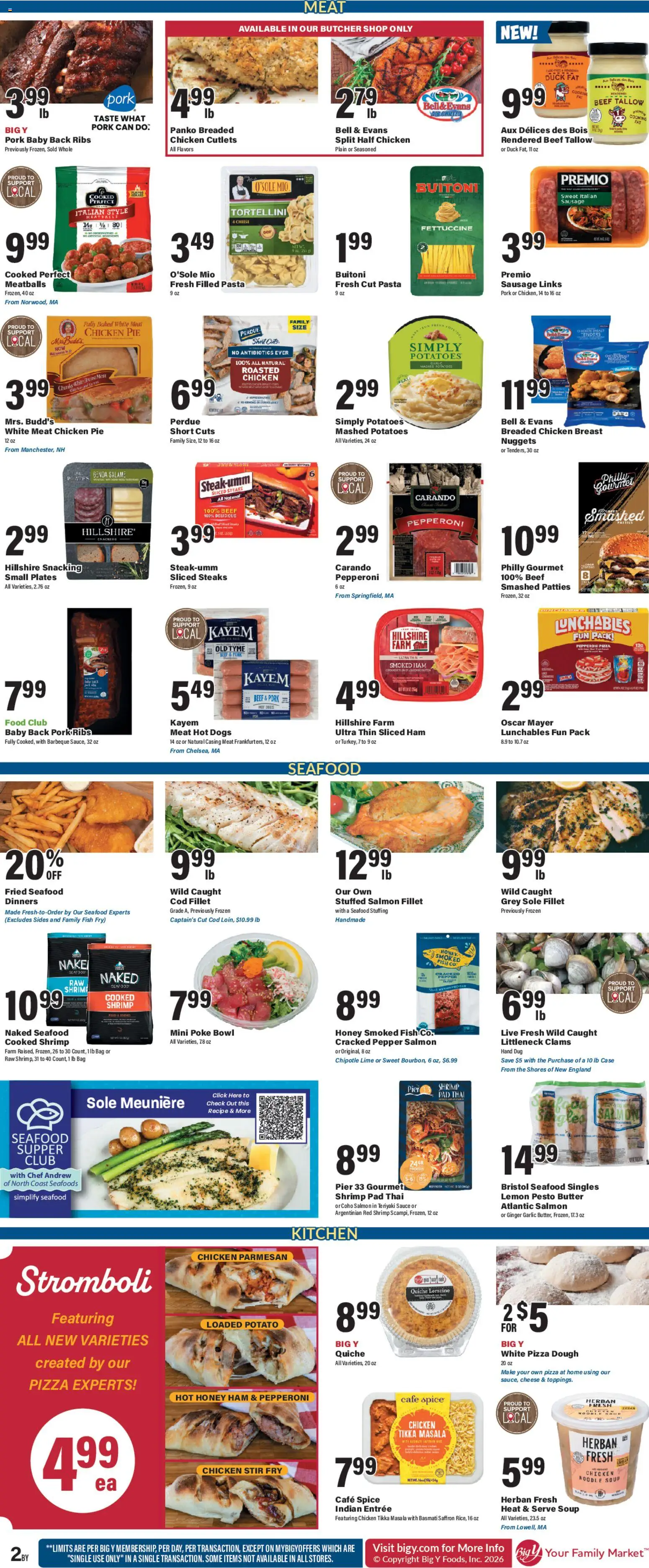 Big Y Weekly Ad - valid from 08.01.2026 | Page: 3 | Products: Pizza, Pepper, Garlic, Hot Dogs