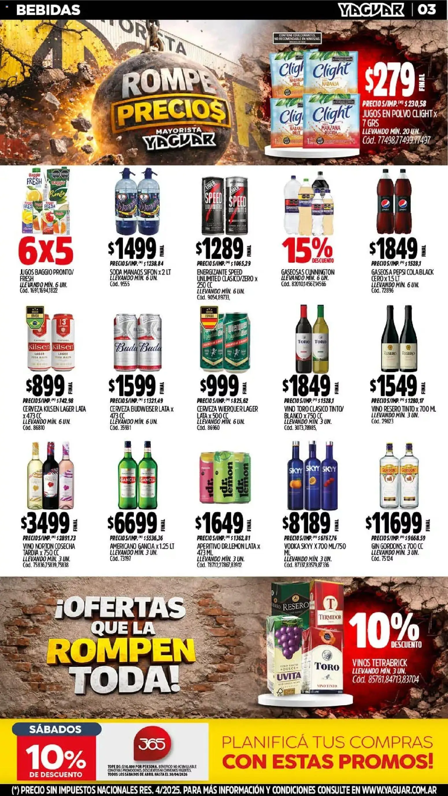 Yaguar - Oferta Semanal Córdoba │ válido desde el 20.04.2026 | Página: 3 | Productos: Vodka, Polvo, Gin, Cerveza