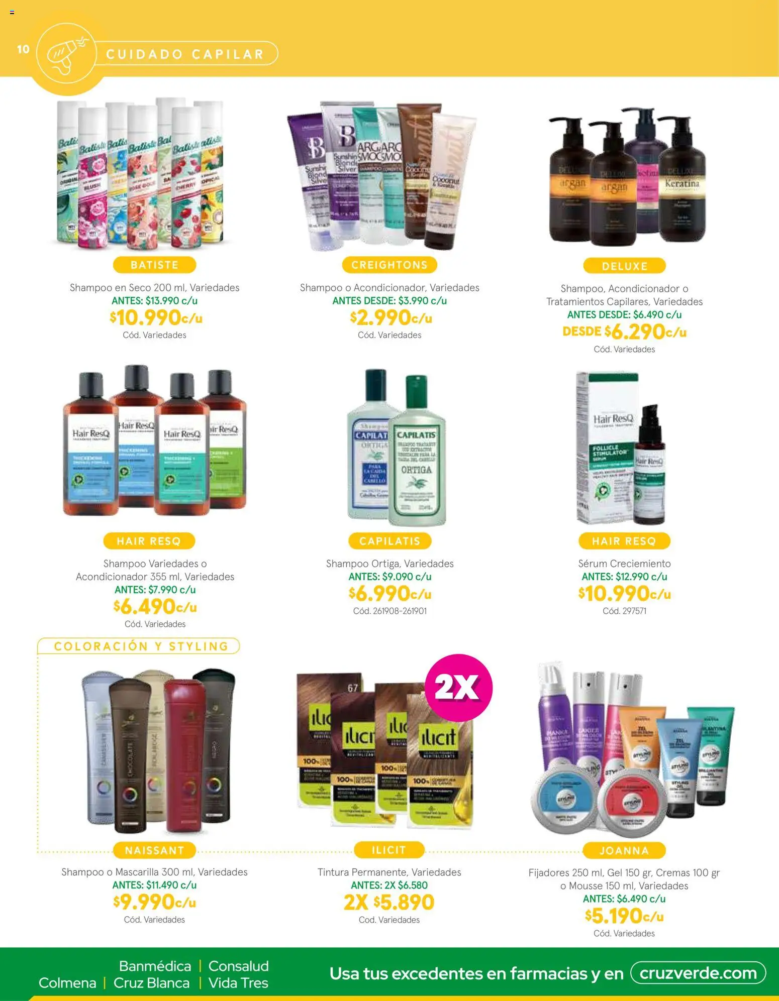 Belleza y Cuidado Personal Cruz Verde │ válido desde el 05.12.2025 | Página: 10 | Productos: Mousse, Acondicionador, Mascarilla, Serum