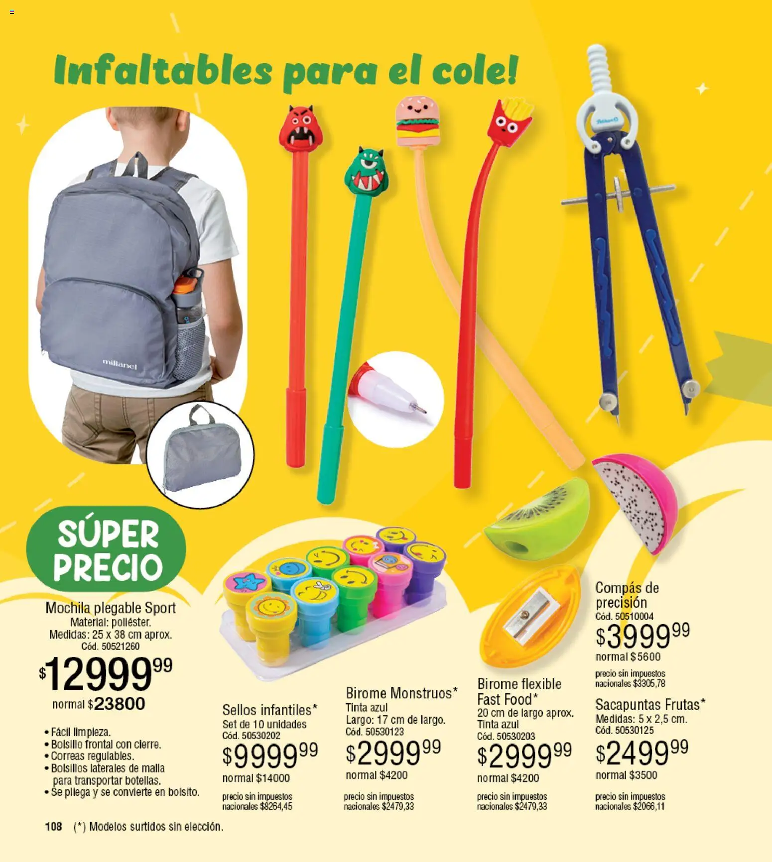 Millanel - Catálogo │ válido desde el 02.03.2026 | Página: 108 | Productos: Flexible, Malla, Sacapuntas, Mochila
