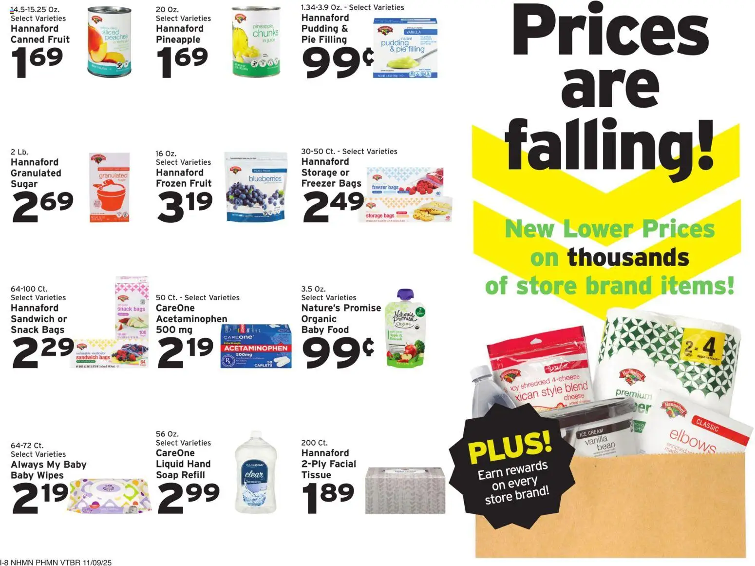 Hannaford Weekly Ad - valid from 09.11.2025 | Page: 16 | Products: Pineapple, Blueberries, Freezer, 2人掛けソファ