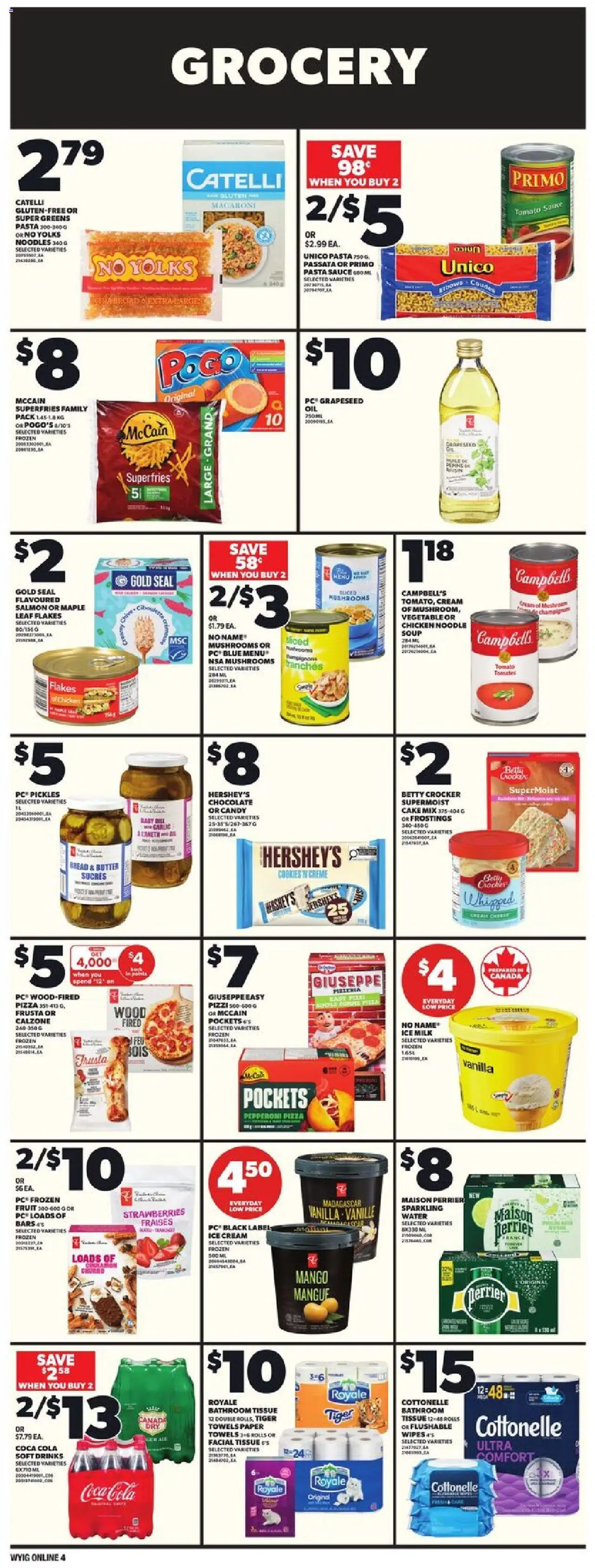 Independent Grocer flyer valid from 14.08.2025 | Page: 11 | Products: Noodles, Pasta, Cream, Ice cream