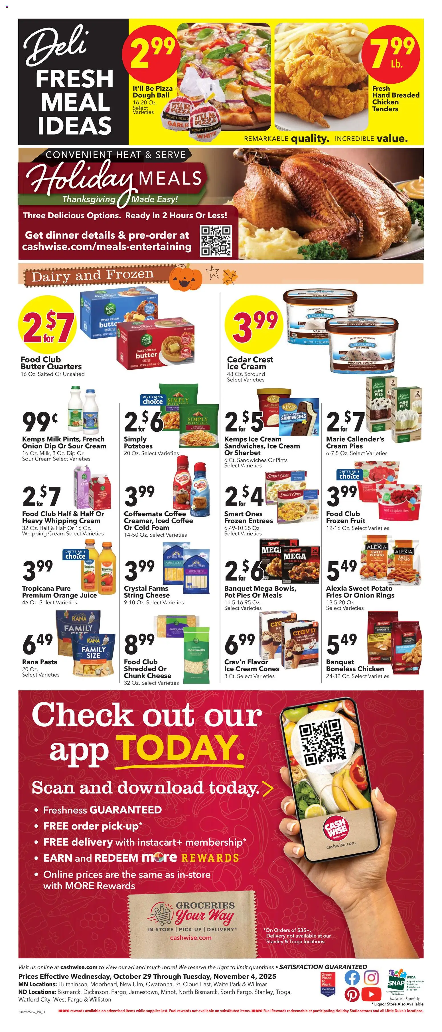 Cash Wise Weekly Ad - valid from 29.10.2025 | Page: 6 | Products: Milk, Cheese, Sour cream, Ice cream