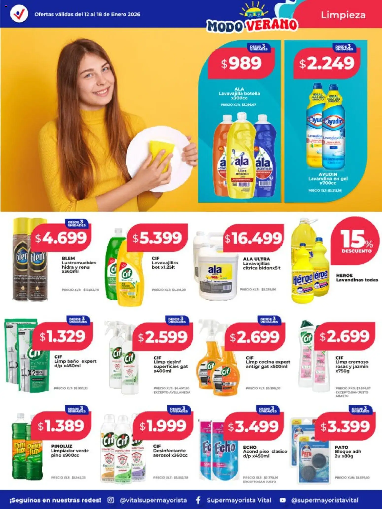Vital - Ofertas - Santa Fe  │ válido desde el 12.01.2026 | Página: 9 | Productos: Desinfectante, Cocina, Lavavajillas, Limpiador