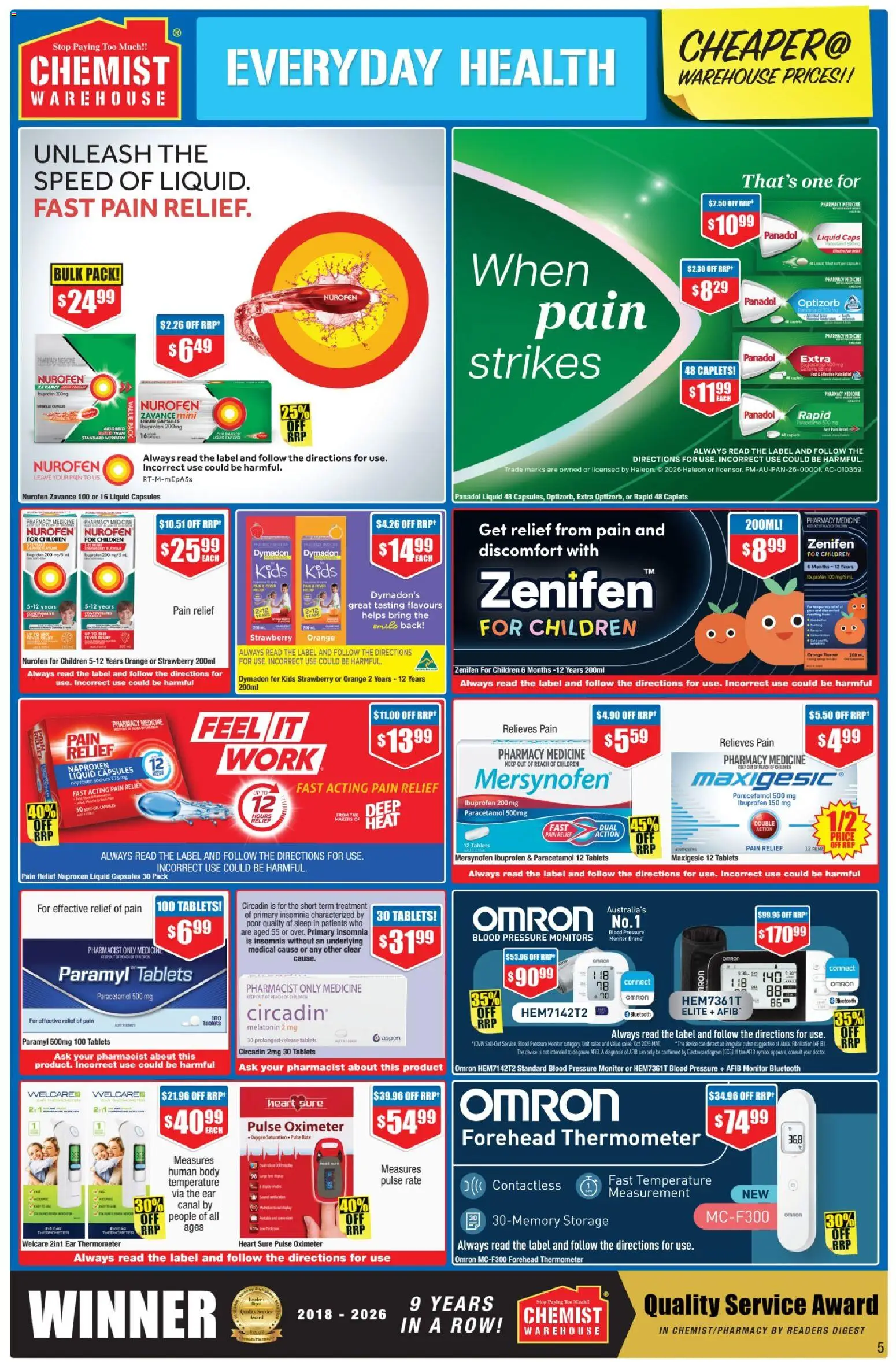 Chemist Warehouse catalogue - valid from 26.03.2026 | Page: 5 | Products: Device, Pulse Oximeter, Thermometer, Treatment