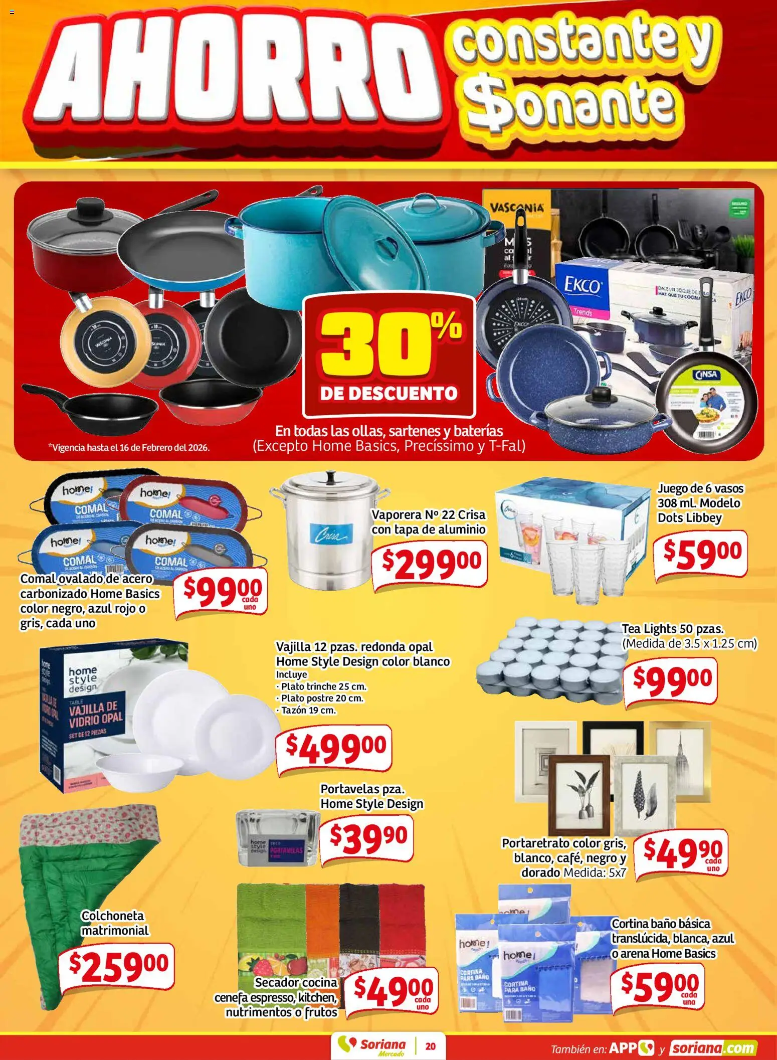 Nuevas ofertas de Soriana válidas en toda la República Mexicana desde el 12.02.2026. ¡Encuentra las mejores ofertas en Soriana - Pesito Valedor Mercado: Ags, Col, Gto, Jal, Mich! | Página: 28 | Productos: Juego, Cocina, Baño, Vasos