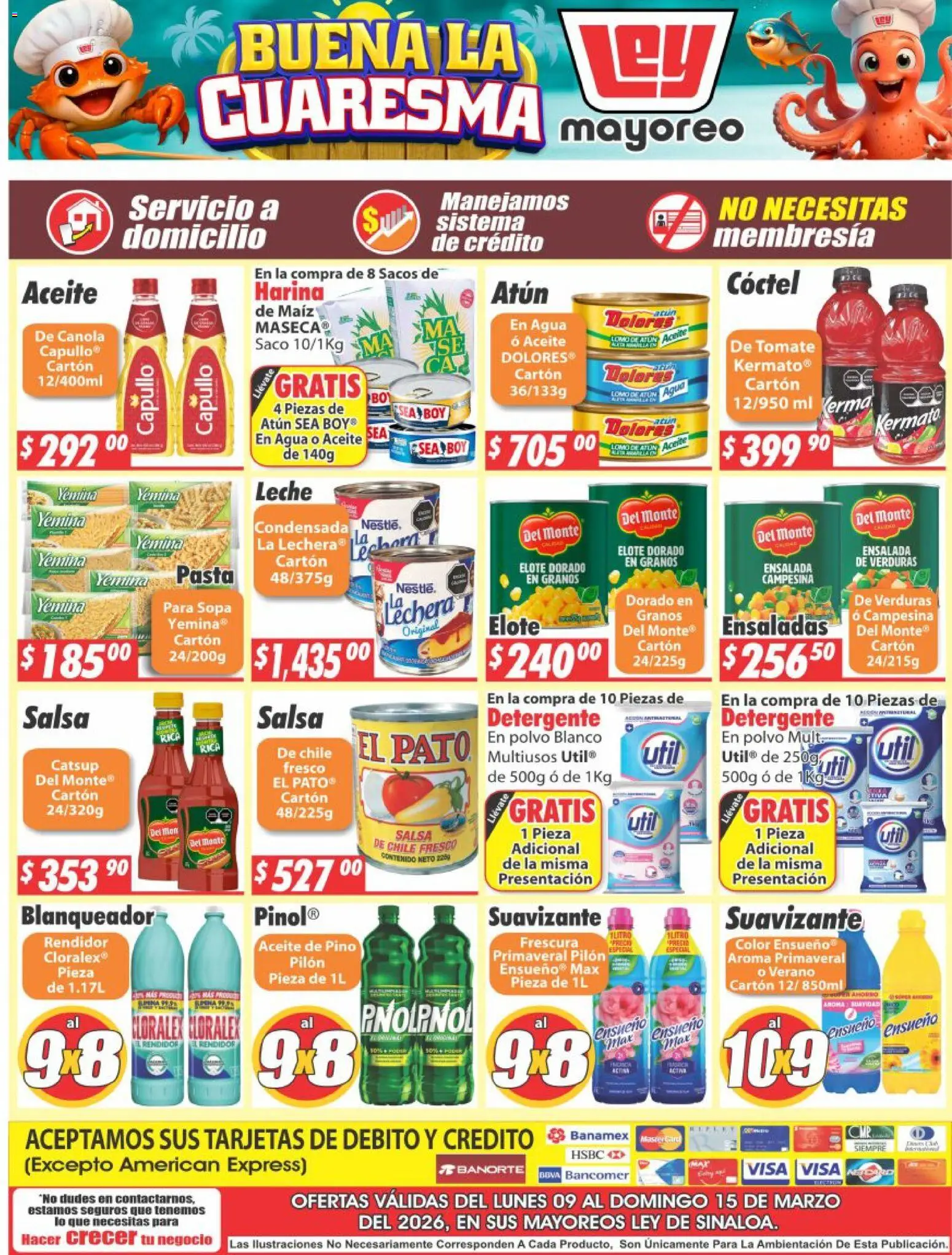 Nuevas ofertas de Casa Ley válidas en toda la República Mexicana desde el 09.03.2026. ¡Encuentra las mejores ofertas en Casa Ley folleto Sinaloa! | Página: 2 | Productos: Maíz, Harina, Agua, Leche