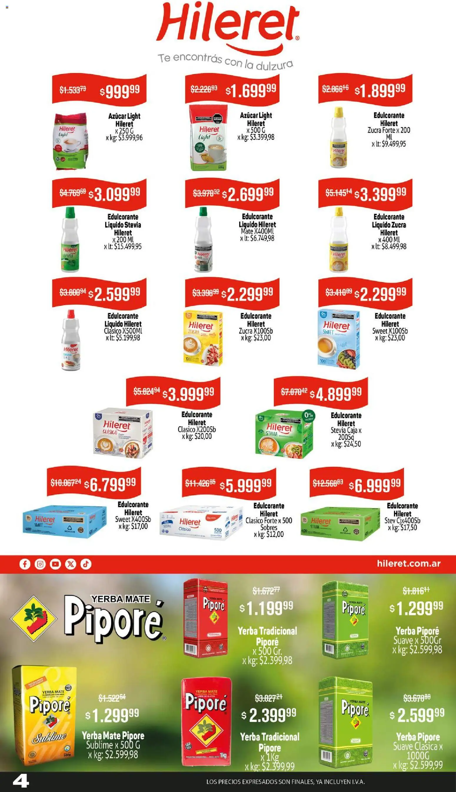 Makro ofertas │ válido desde el 06.11.2025 | Página: 4 | Productos: Caja, Azucar, Yerba, Edulcorante
