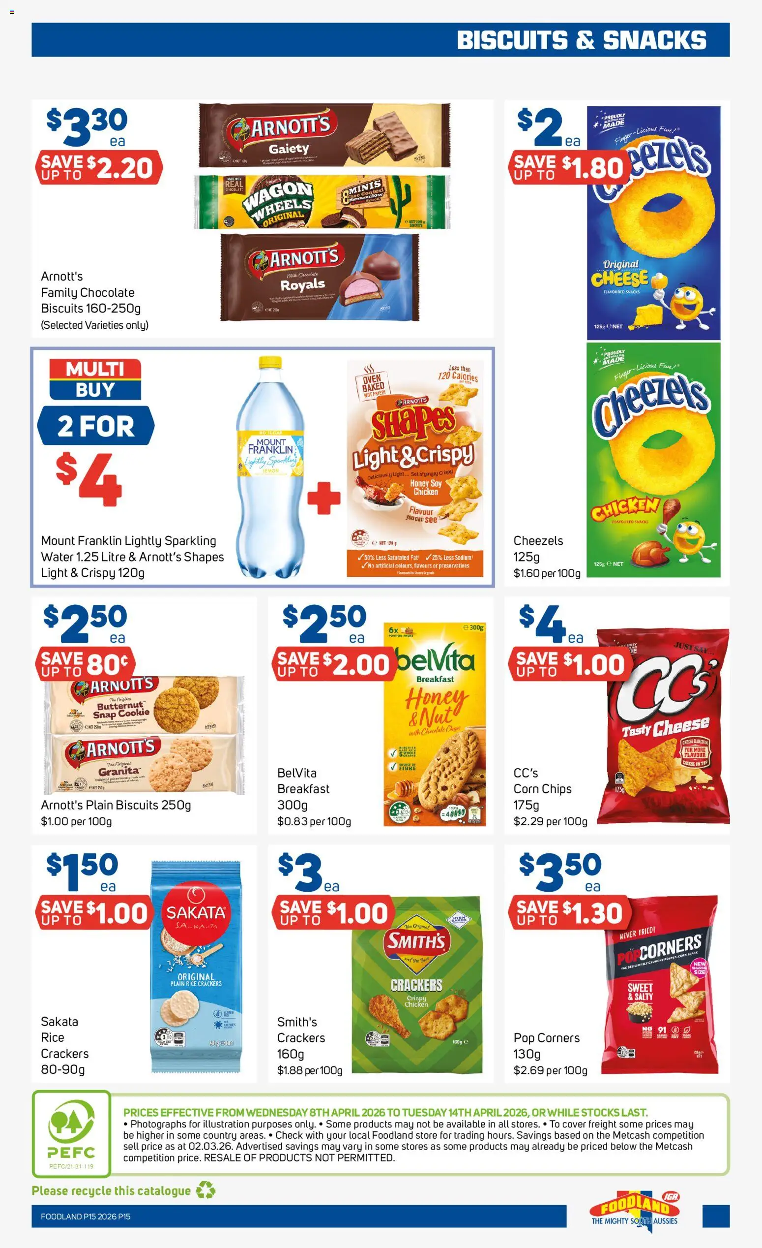 Foodland catalogue - valid from 08.04.2026 | Page: 15 | Products: Light, Crackers, Rice, Tap