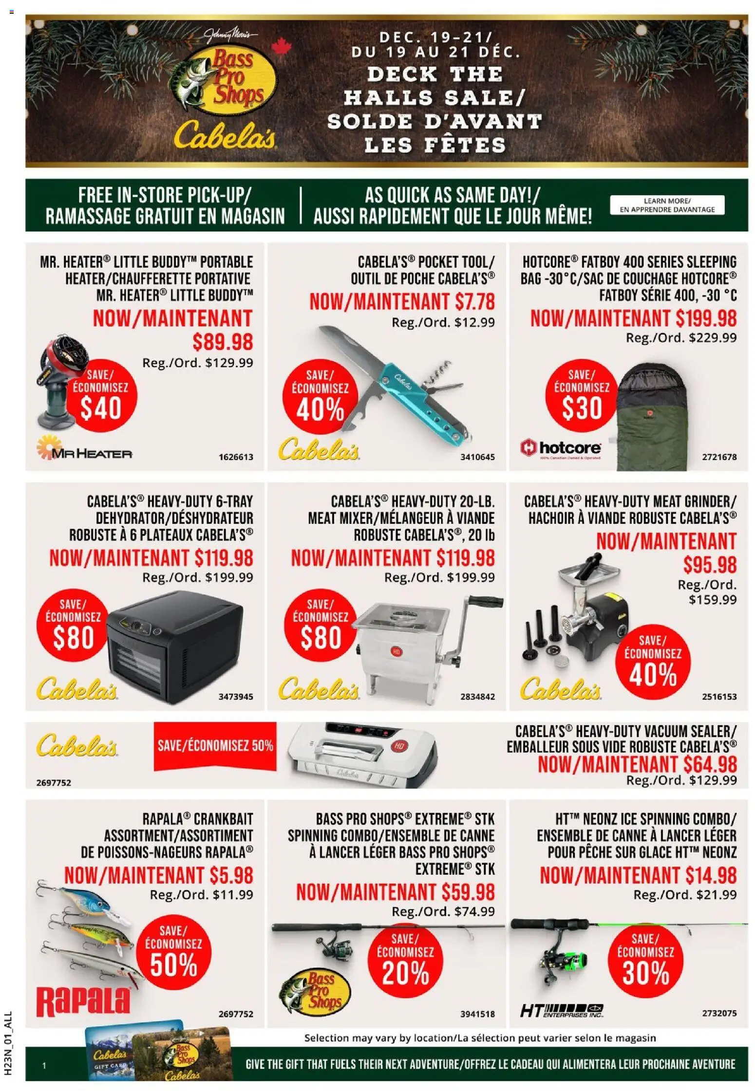 Cabelas flyer valid from 19.12.2025 | Page: 1 | Products: Bag